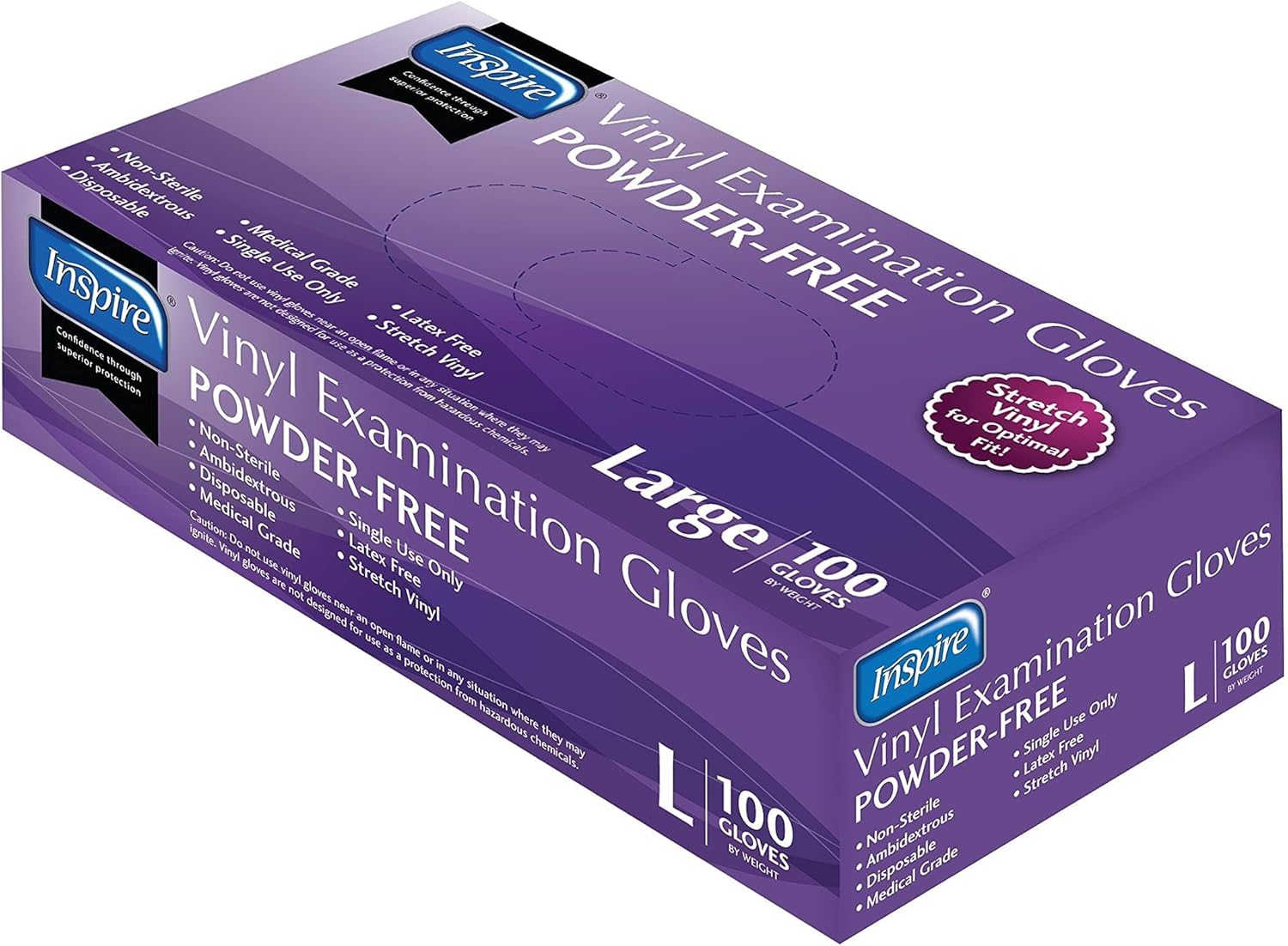 Premium Stretch Vinyl Exam Gloves Original Quality Latex Free 1000 Count Large