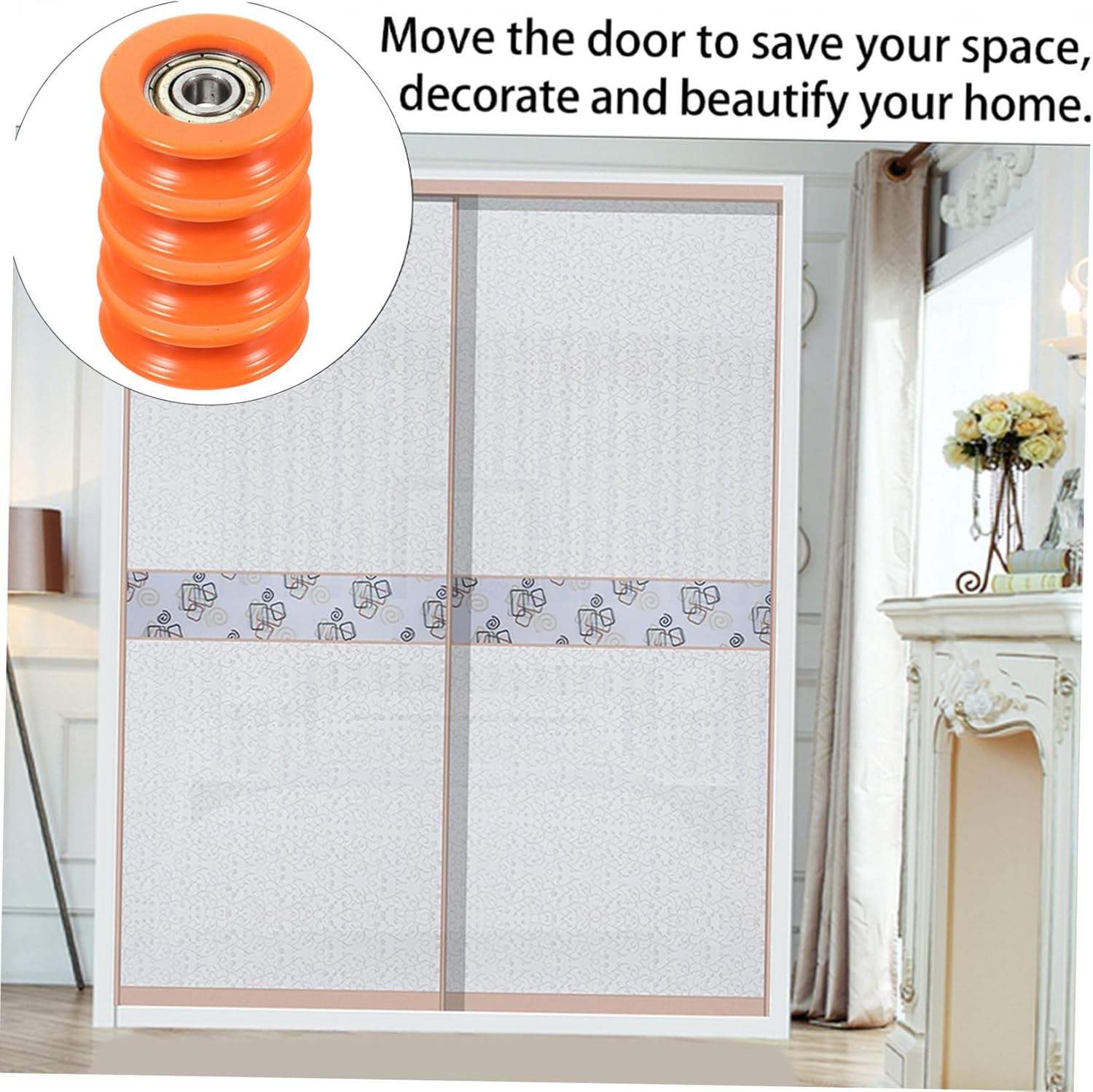 Amosfun Replacement Sliding Door and Gate Hardware 4pcs Groove Wheel Pulley