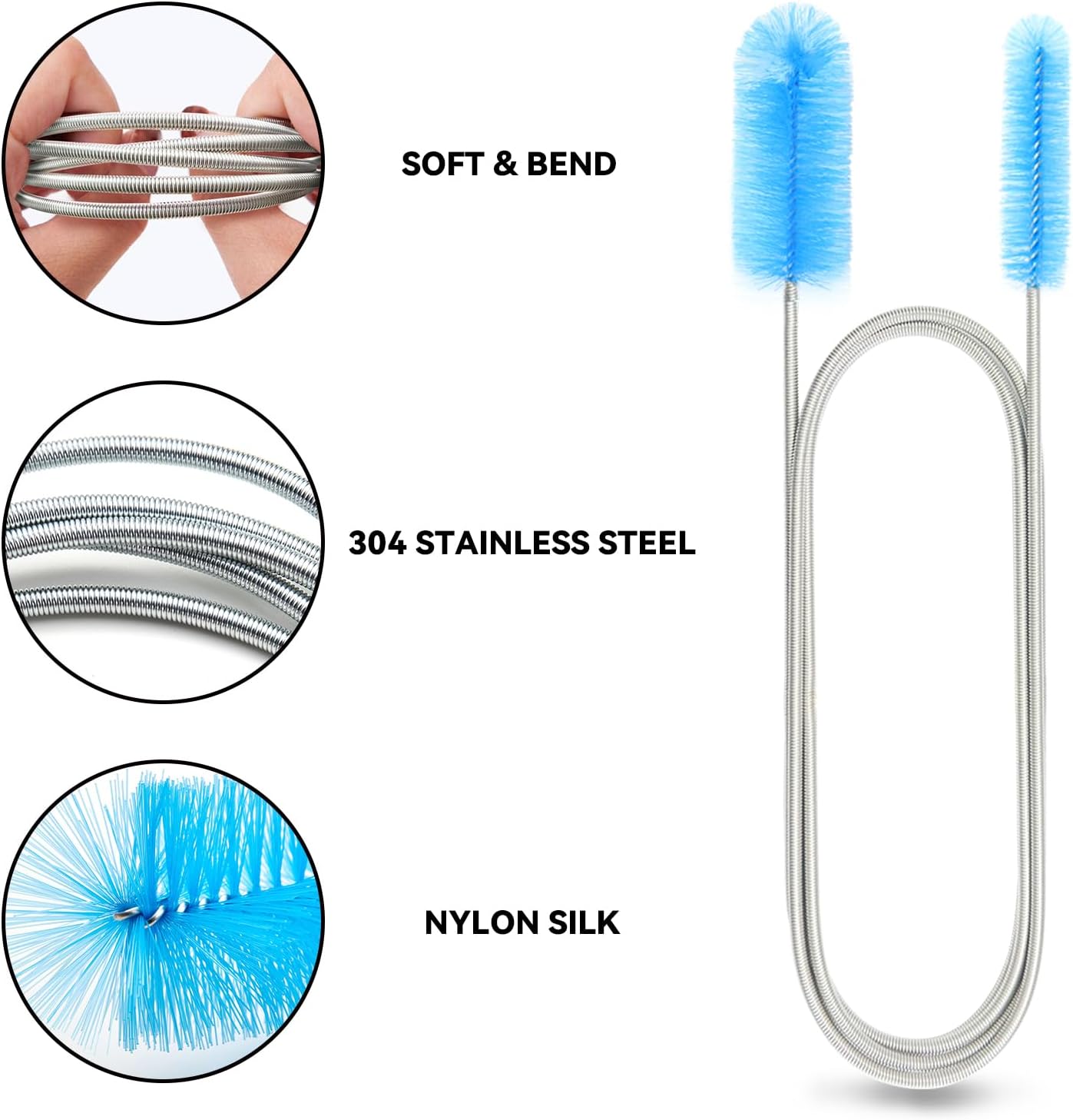Mylan Soft-Handled Drain Brush Set