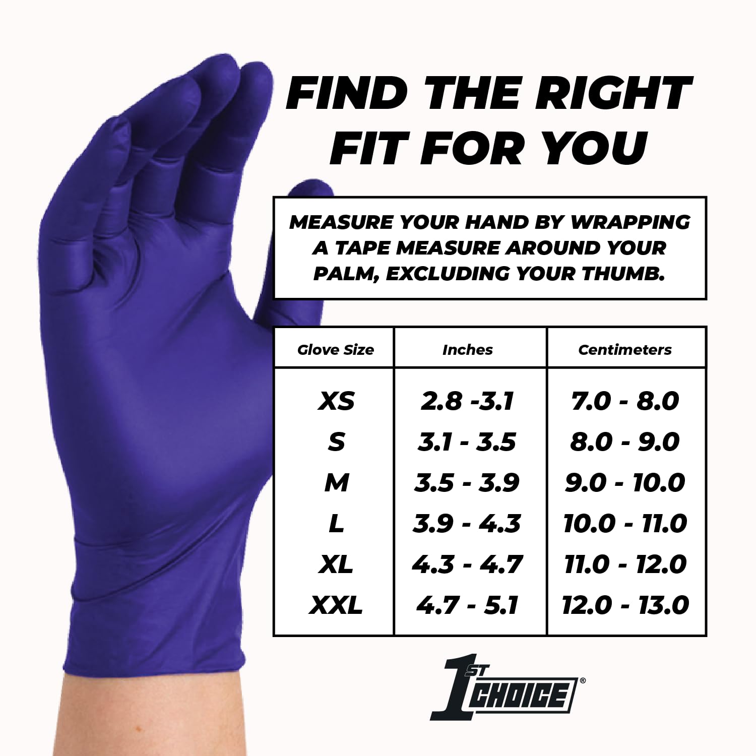 1st Choice Nitrile Disposable Gloves XL Indigo Case of 1000