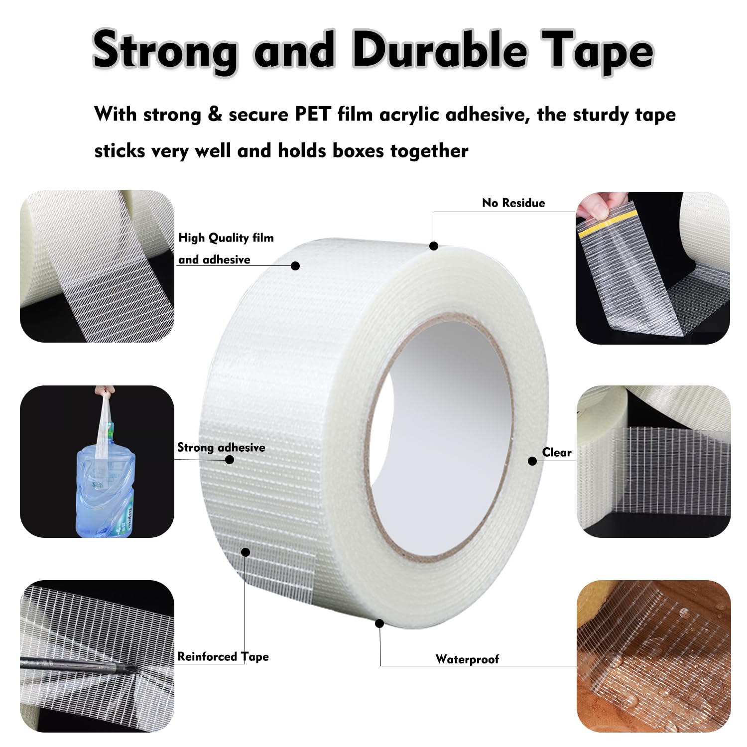 Heavy-Duty Equivalent Fiberglass Filament Strapping Tape