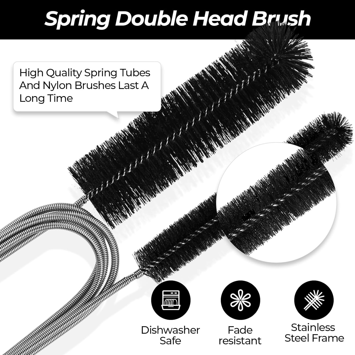 Double-Headed Drain Cleaner Set for turbulent drains tight pipes