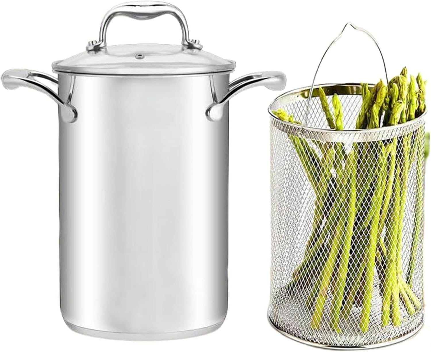 DAOUXIAOSP Stainless Steel Deep Fryer Pot with Basket for Home Cooking