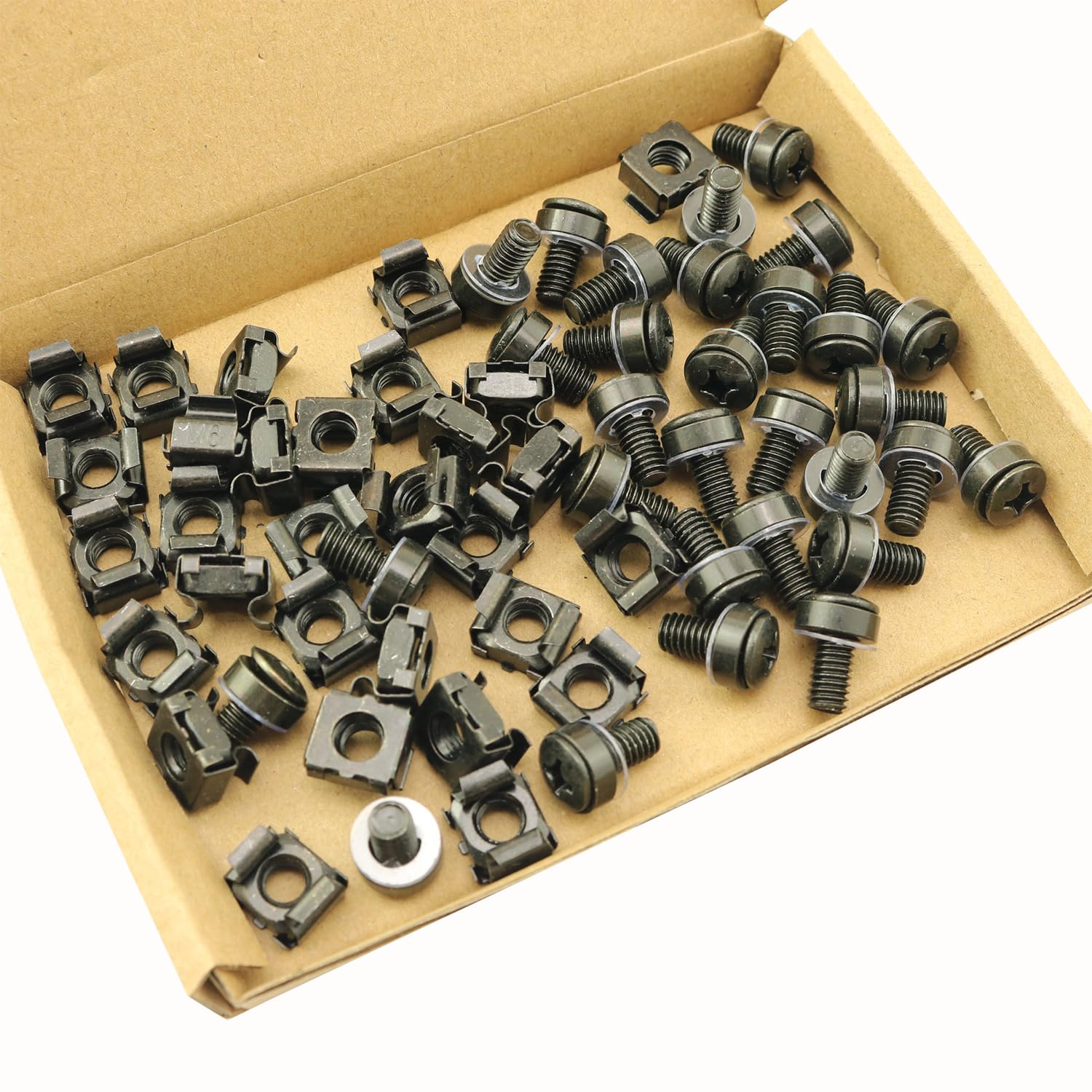 Pro Bamboo Kitchen - 30PCS M6x16mm Rack Mounting Screws Caged Nuts Black