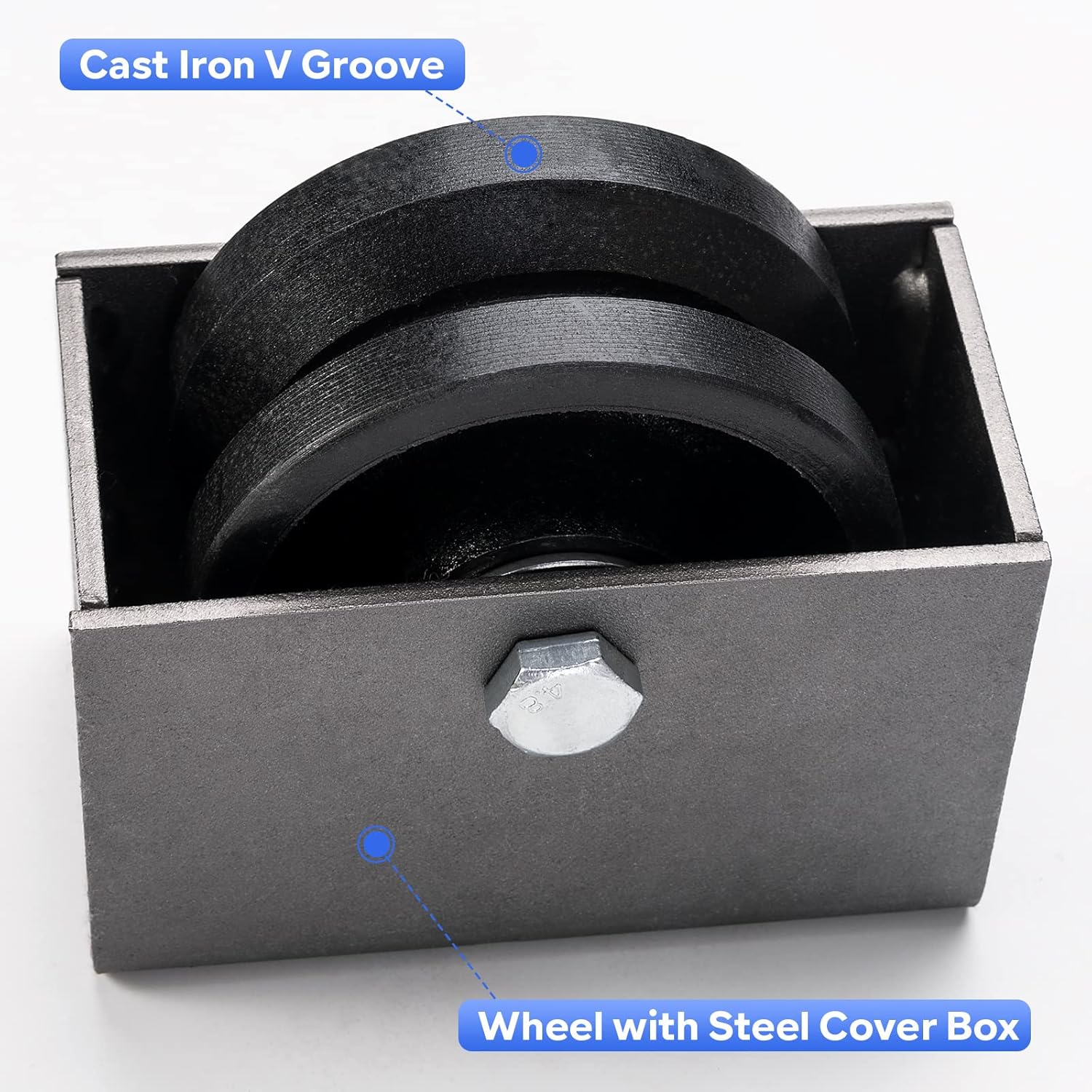 Durable 800 lb V-Groove Cast Iron Wheel