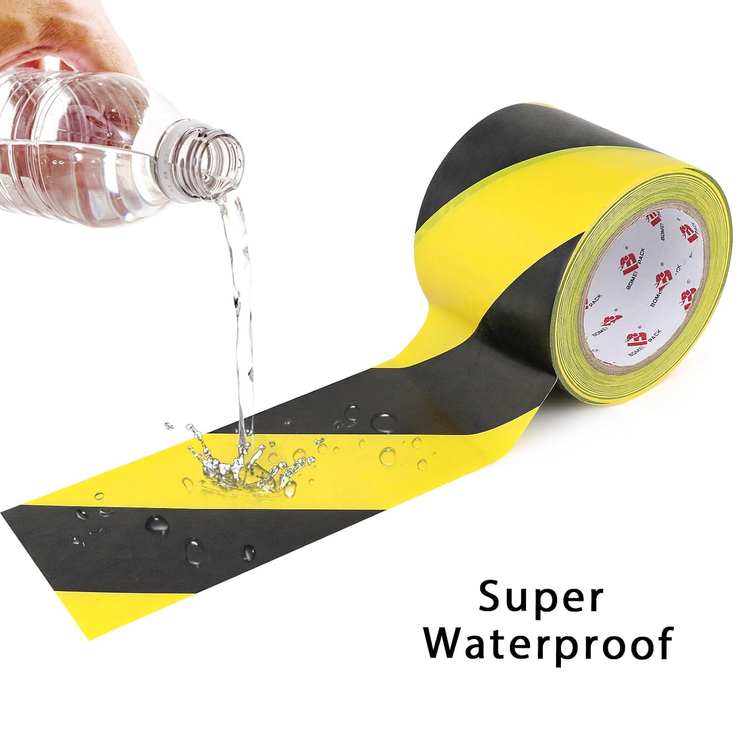 4-inch x 108ft Black Yellow Floor Marking Tape for Safety