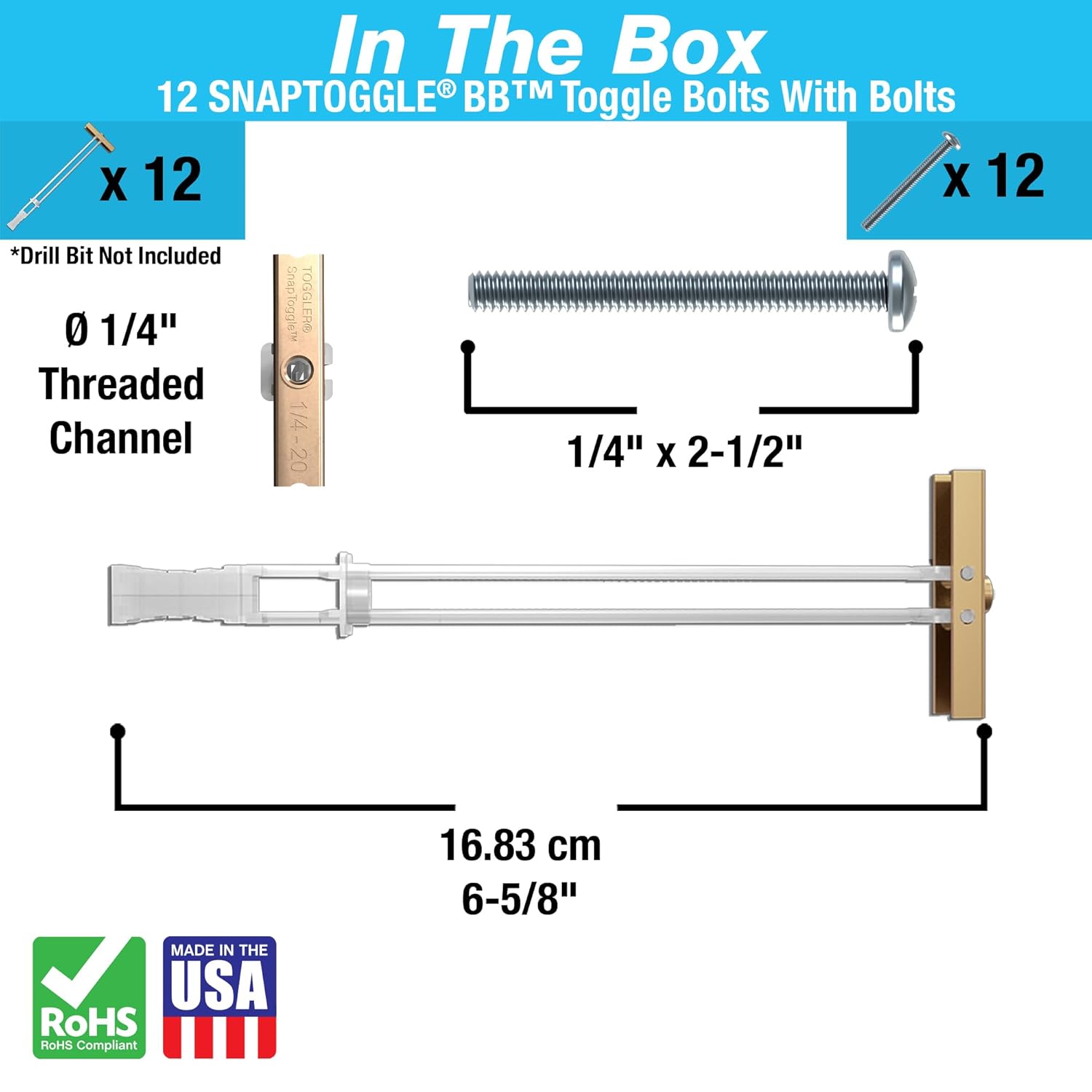TOGGLER SNAPTOGGLE Drywall Anchor for 265 lbs 12-in Walls