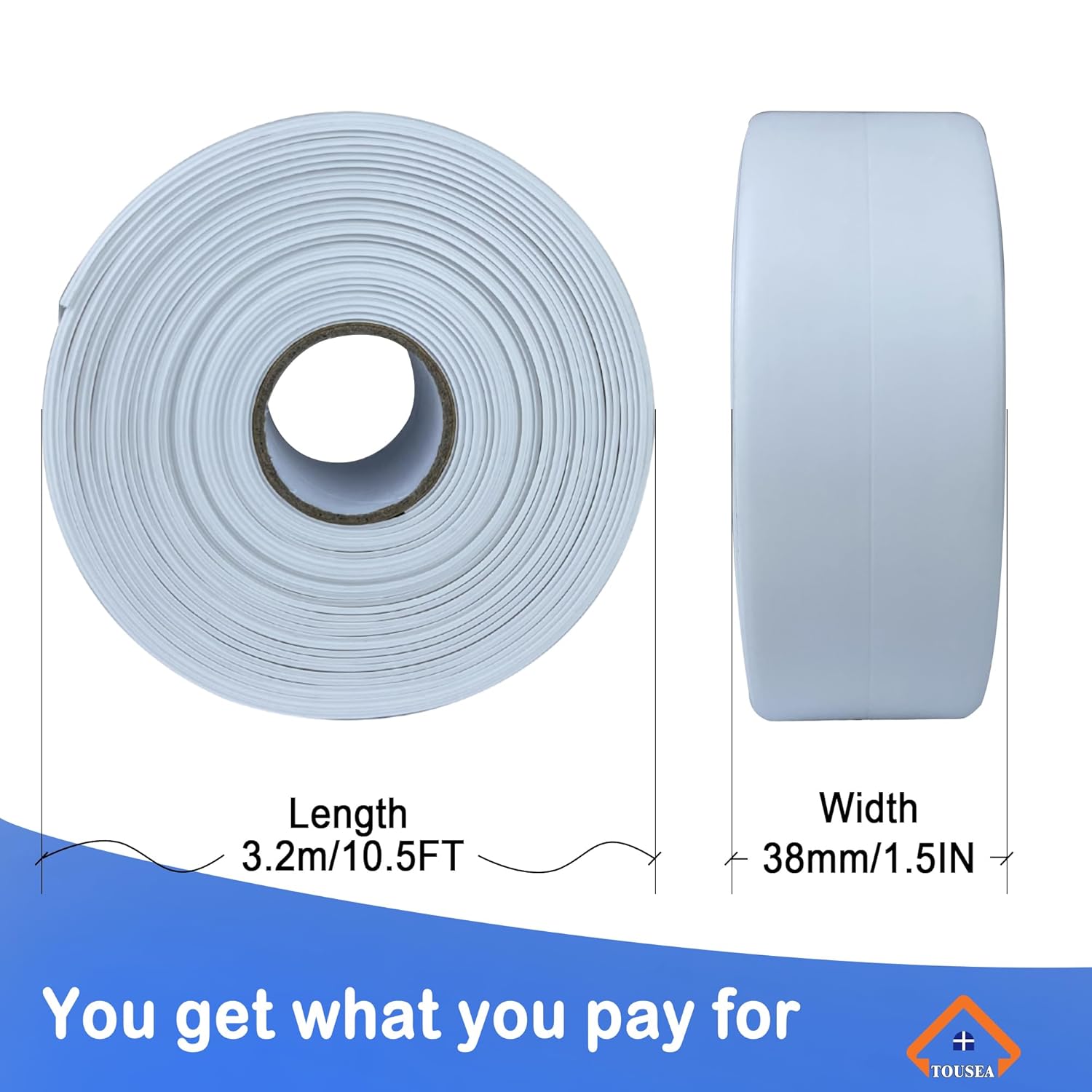 White Caulk Tape - Durable Adhesive bathroom seal