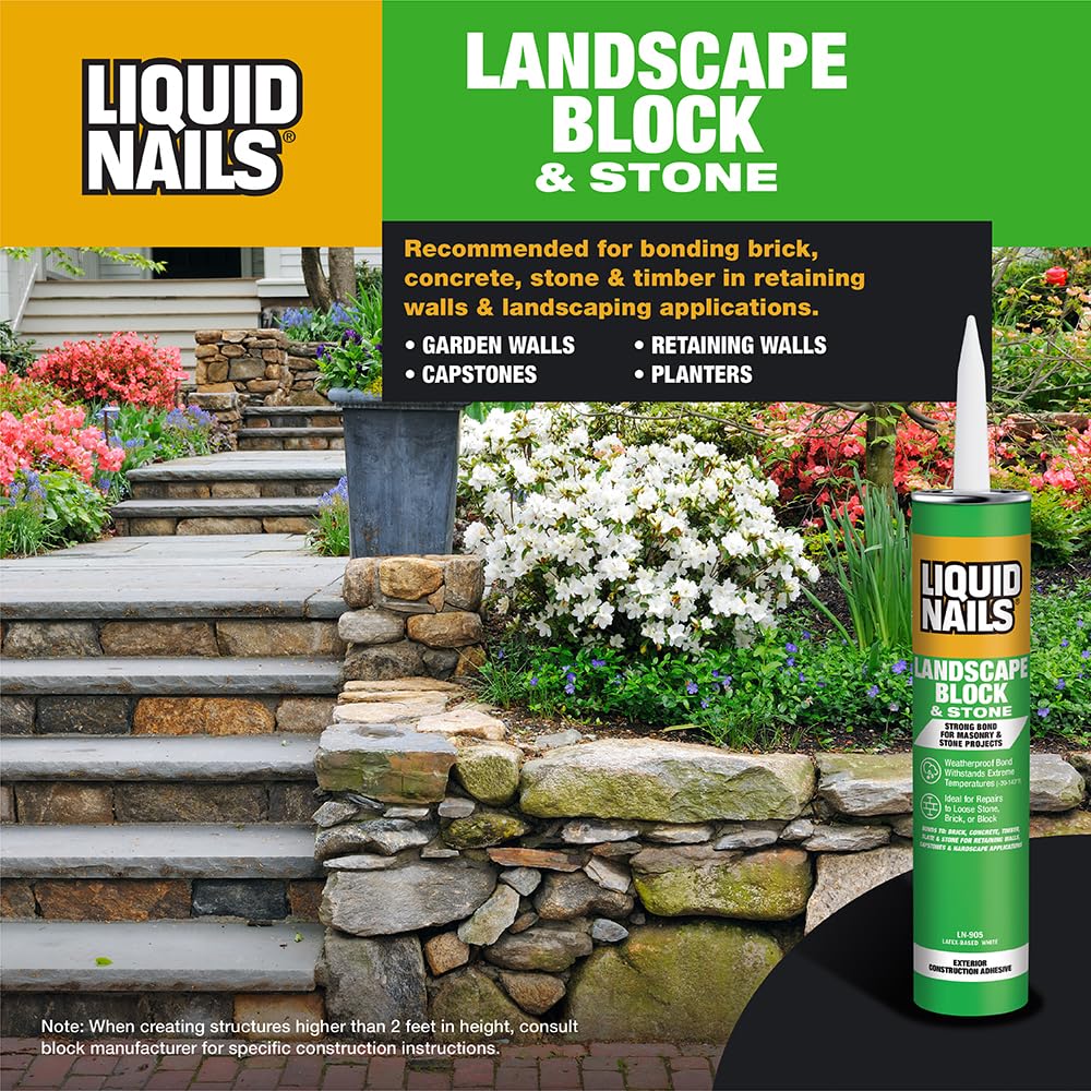 Liquid Nails 10oz Landscape Block Adhesive LN905 Low VOC 10oz