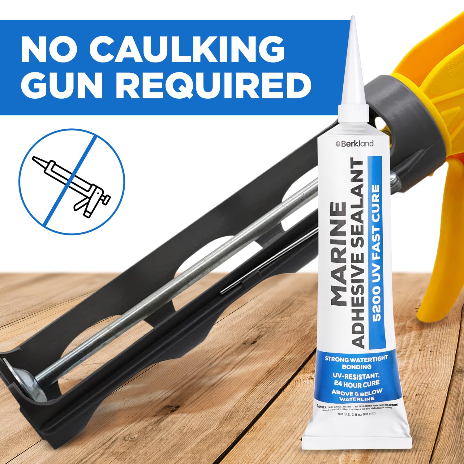 Sturdy Marine Adhesive 5200 Fast-Cure Sealant by Berkland UV-Resistant Water-Proof