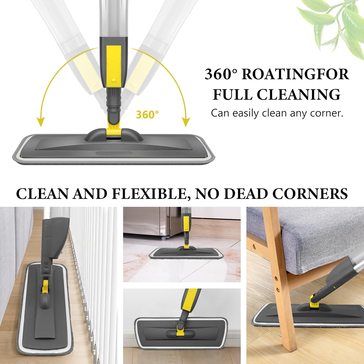 Spray Mop with 400ml Refill 2 Replaceable Pads