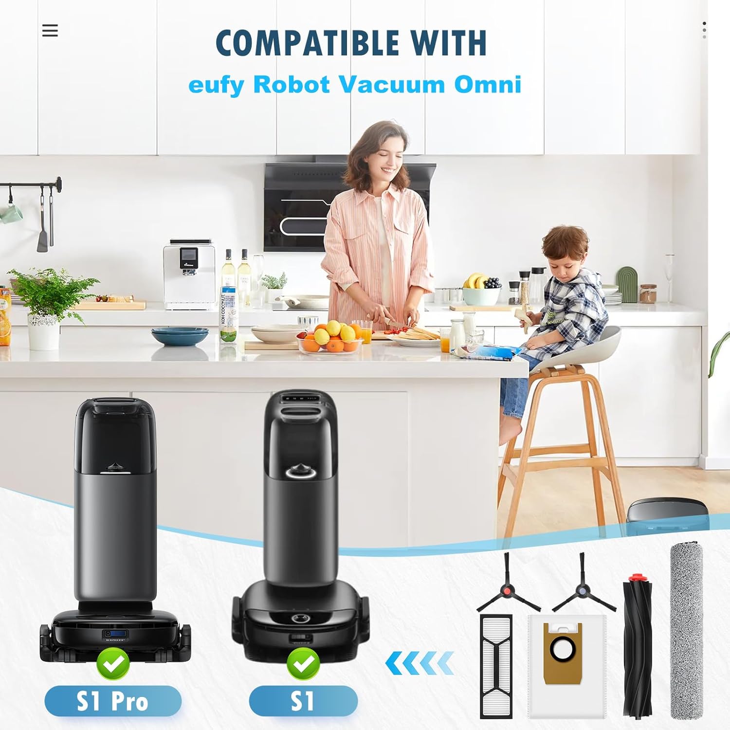 BTRSOLUS Compact Kit for eufy RoboVac Omni S1 ProS1 Robot Vacuum