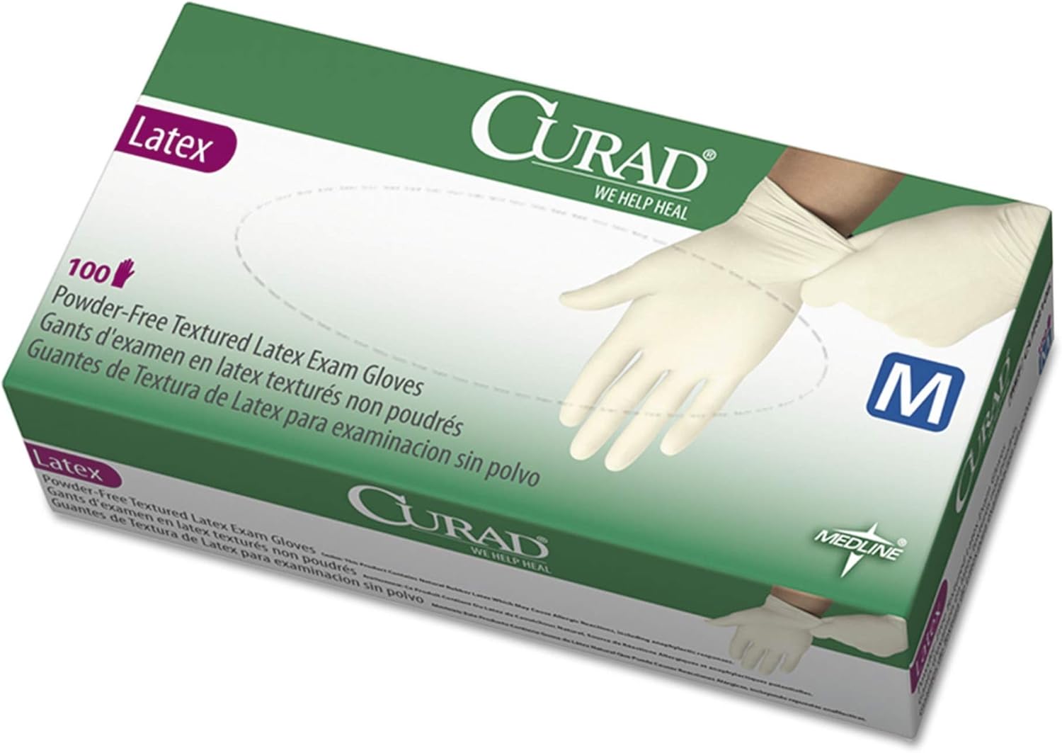 Medline Curad Latex Exam Gloves for Wet Environments