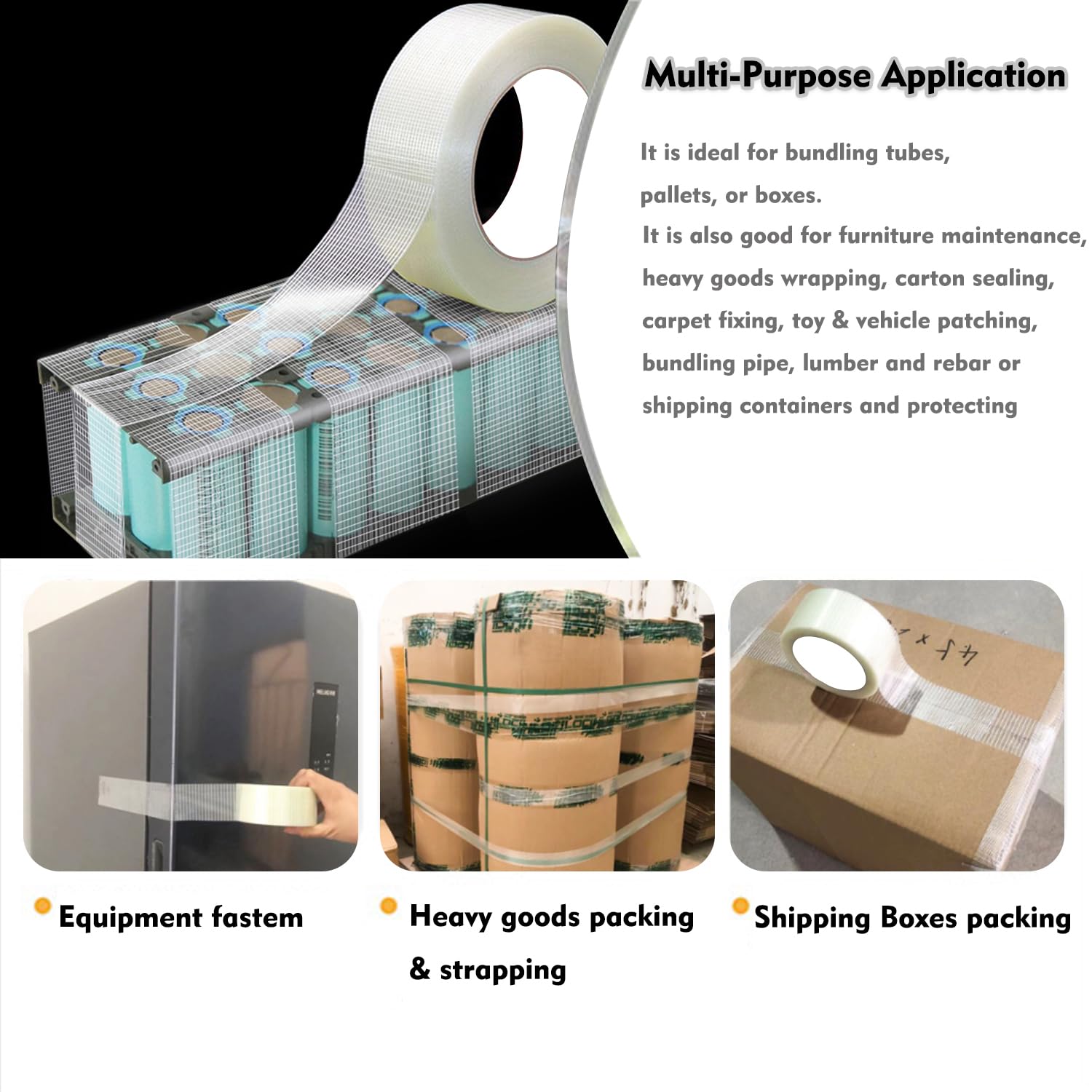 Heavy-Duty Equivalent Fiberglass Filament Strapping Tape