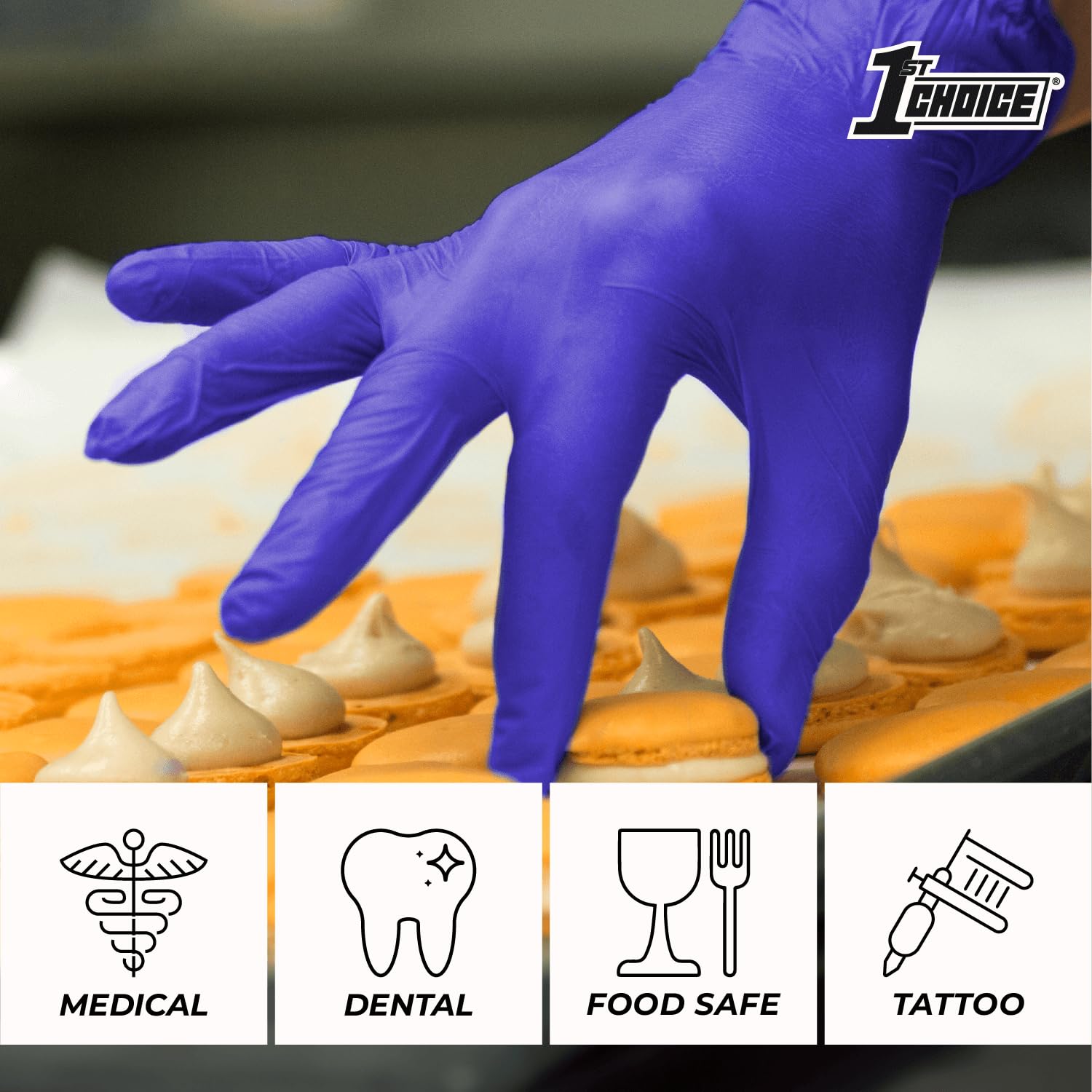 1st Choice Nitrile Disposable Gloves XL Indigo Case of 1000