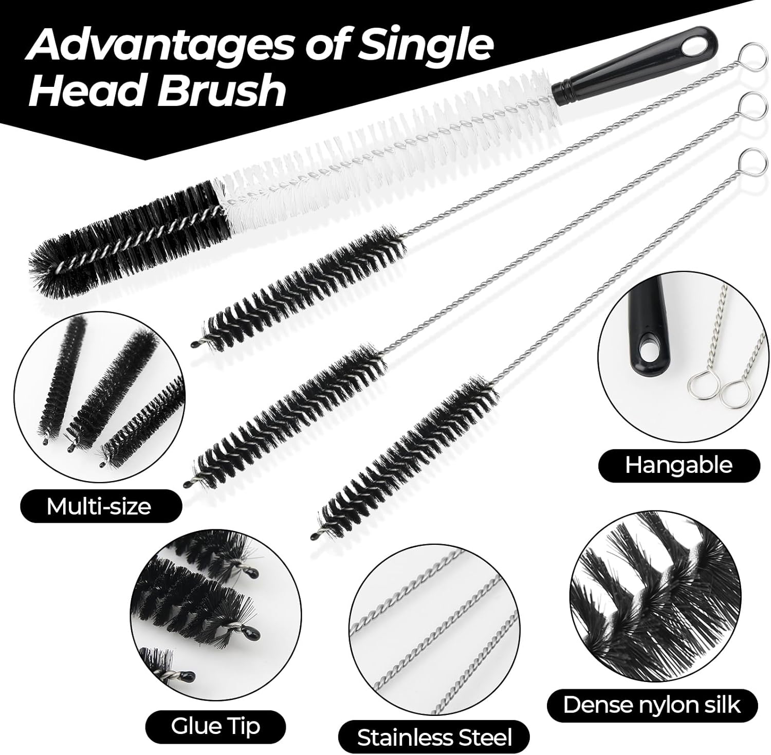 Double-Headed Drain Cleaner Set for turbulent drains tight pipes