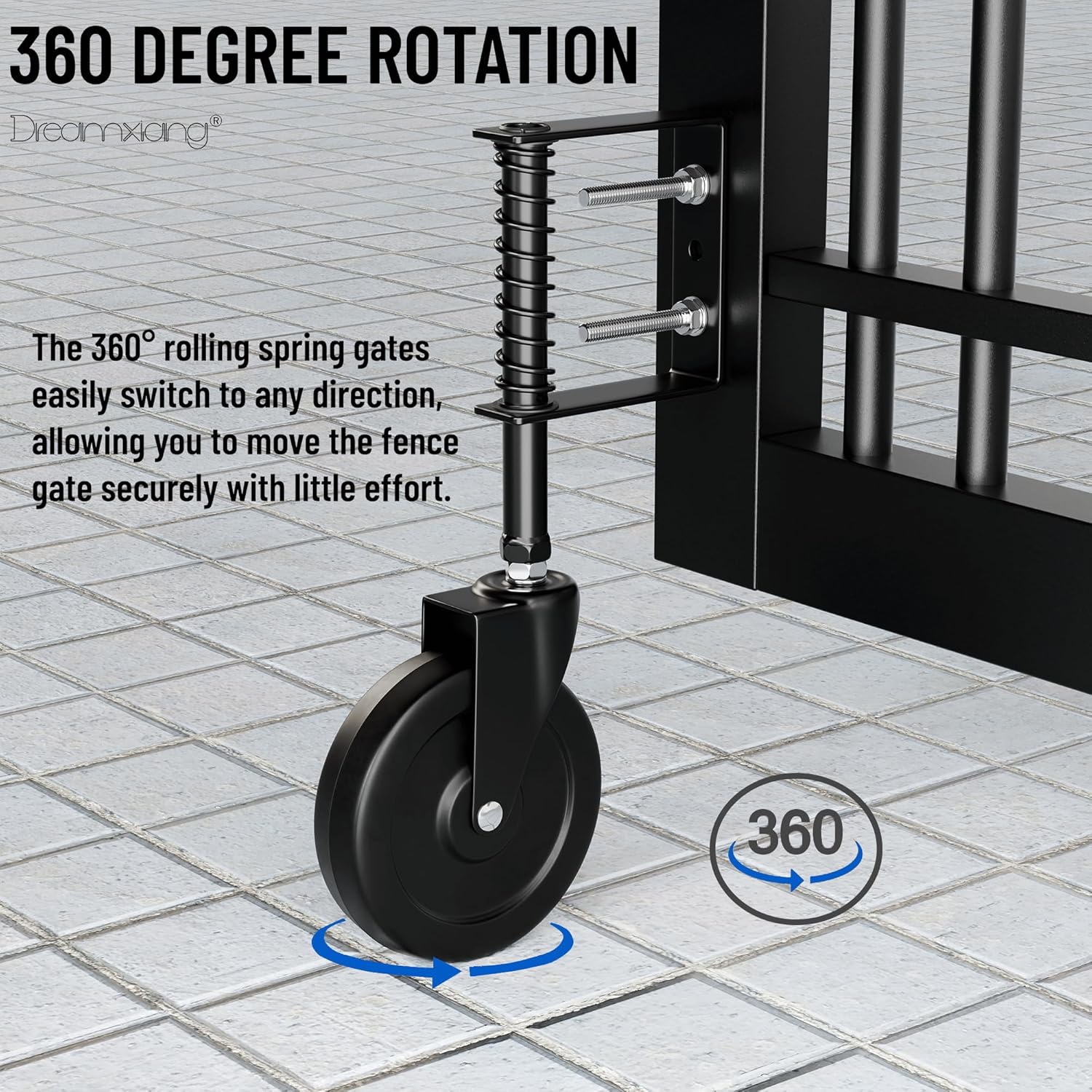 Durable 5 Spring Loaded Gate Caster Heavy Duty for Wooden Metal Fences