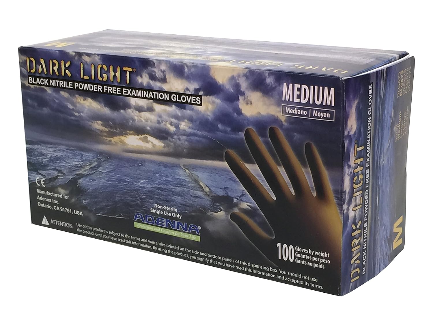 Adenna Nitrile Latex Exam Gloves Anti-Pollution Durable for Medical Industrial Use