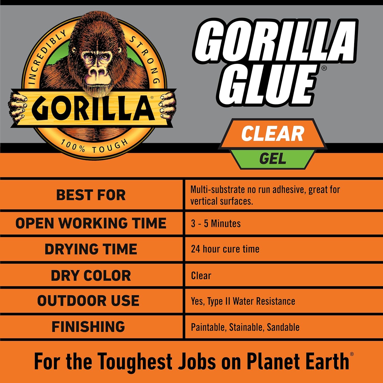 Gorilla Glue Clear Gel Professional Use 175floz Tube