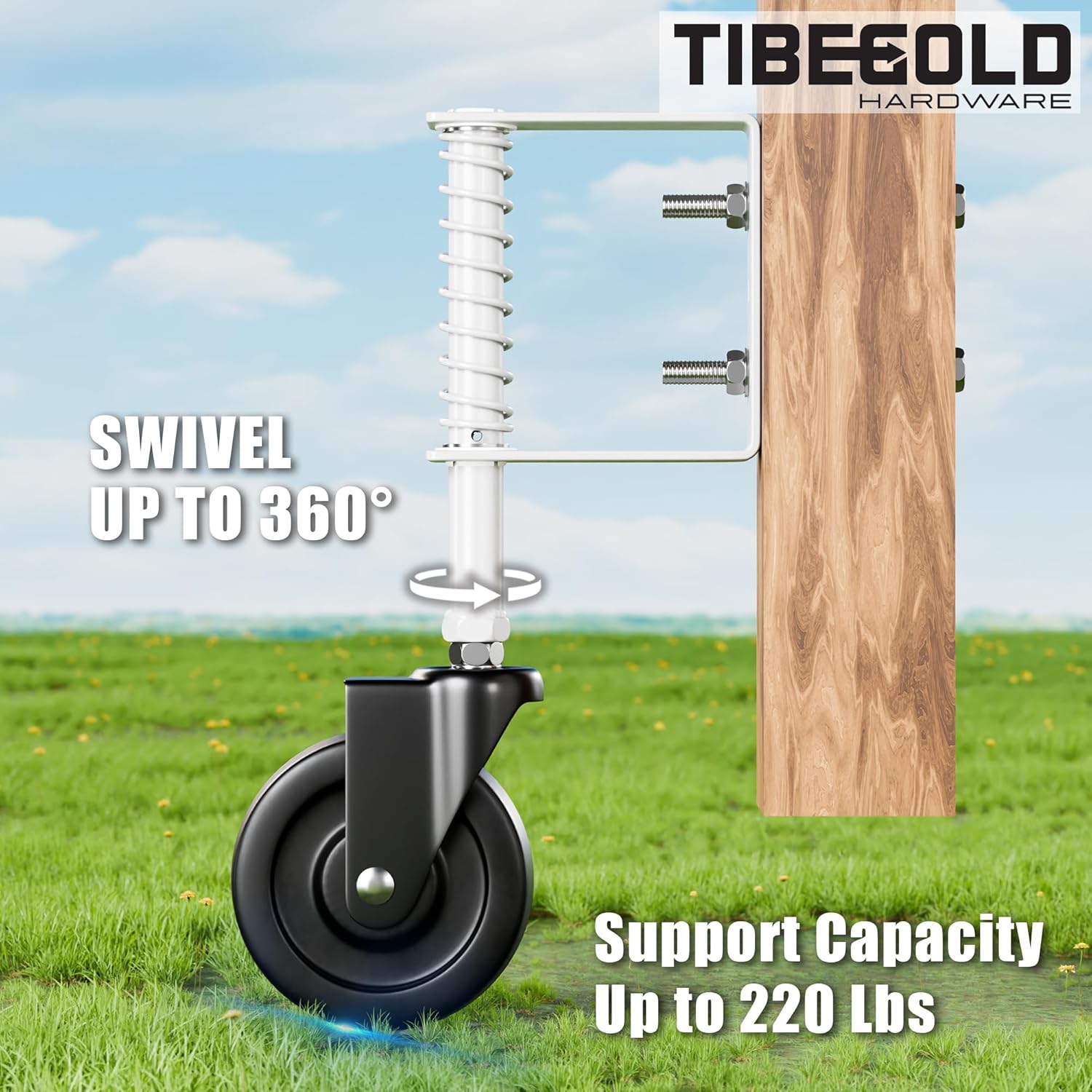 TIBEGOLD 4 Spring-Loaded Gate Caster