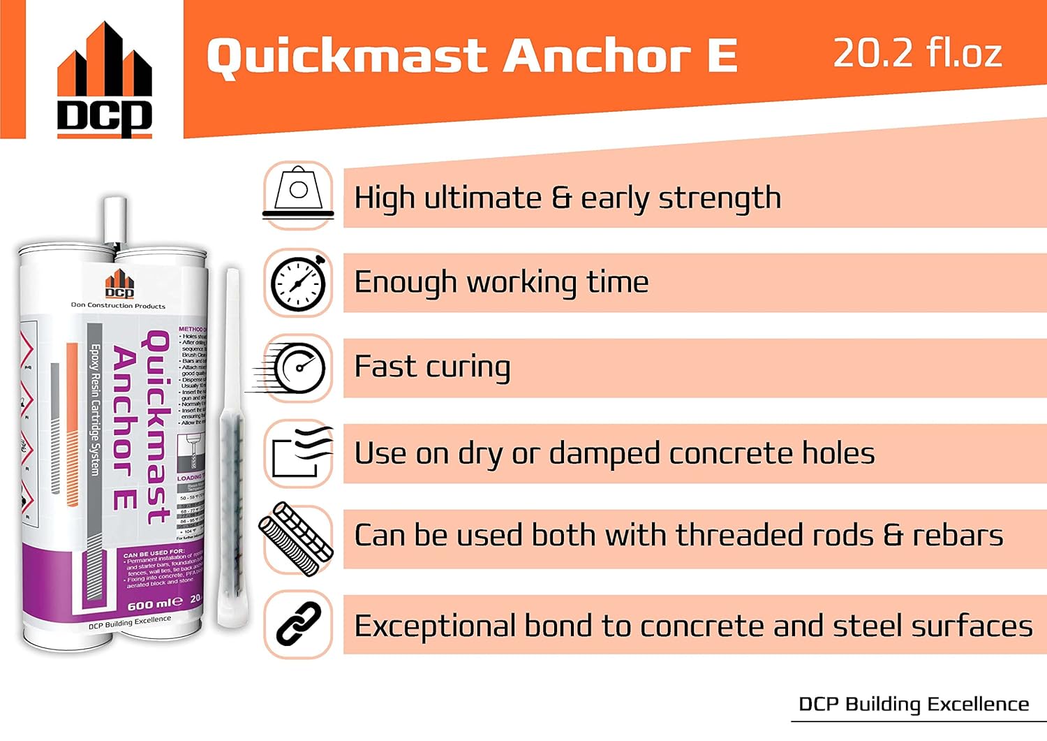 Quickmast Epoxy Concrete Anchor System 2-Pack for Rebar Threaded Rods