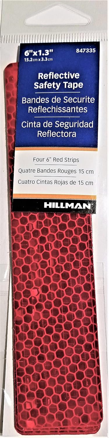 Hillman Reflective Safety Tape Red 4-Pack