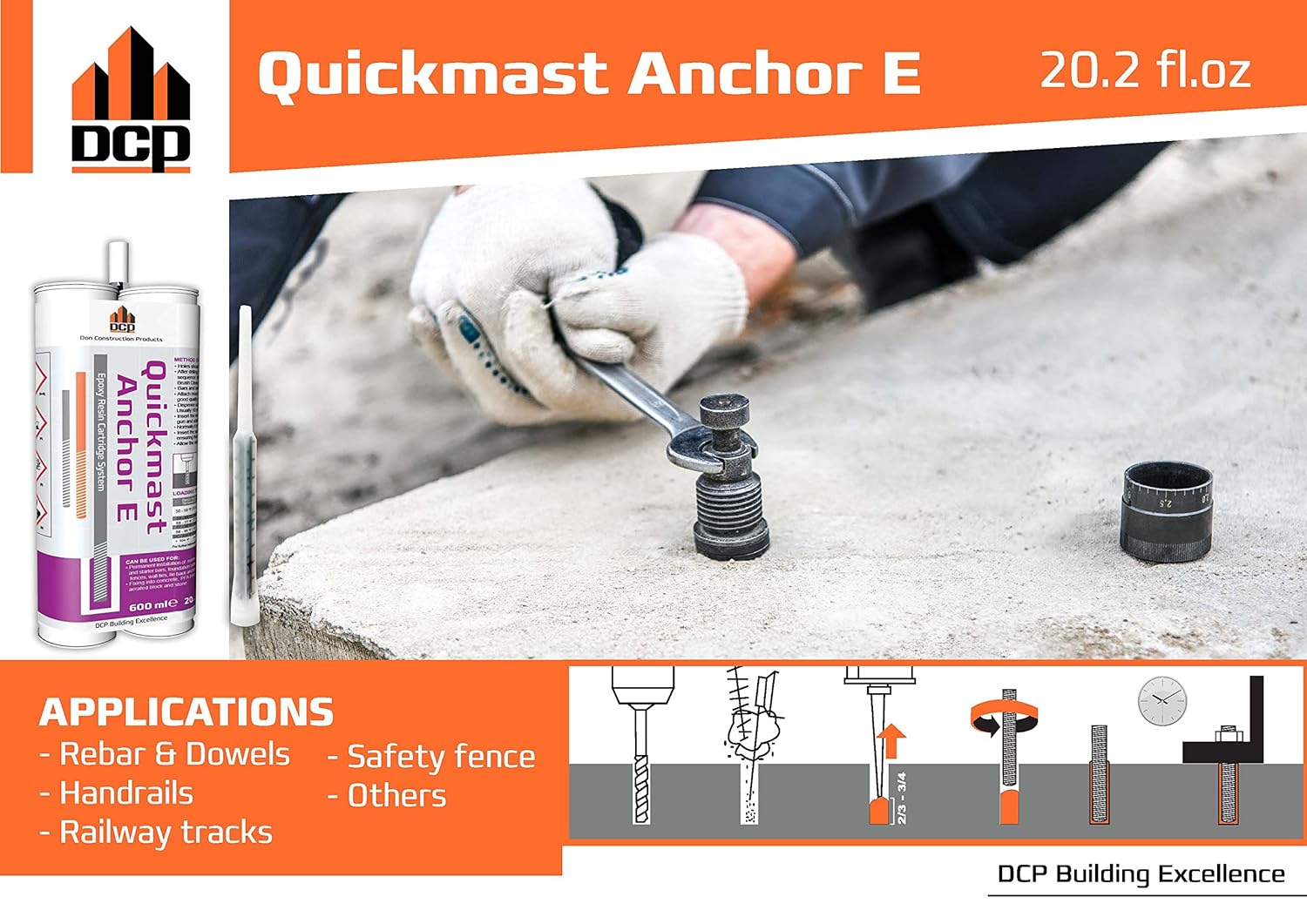 Quickmast Epoxy Concrete Anchor System 2-Pack for Rebar Threaded Rods