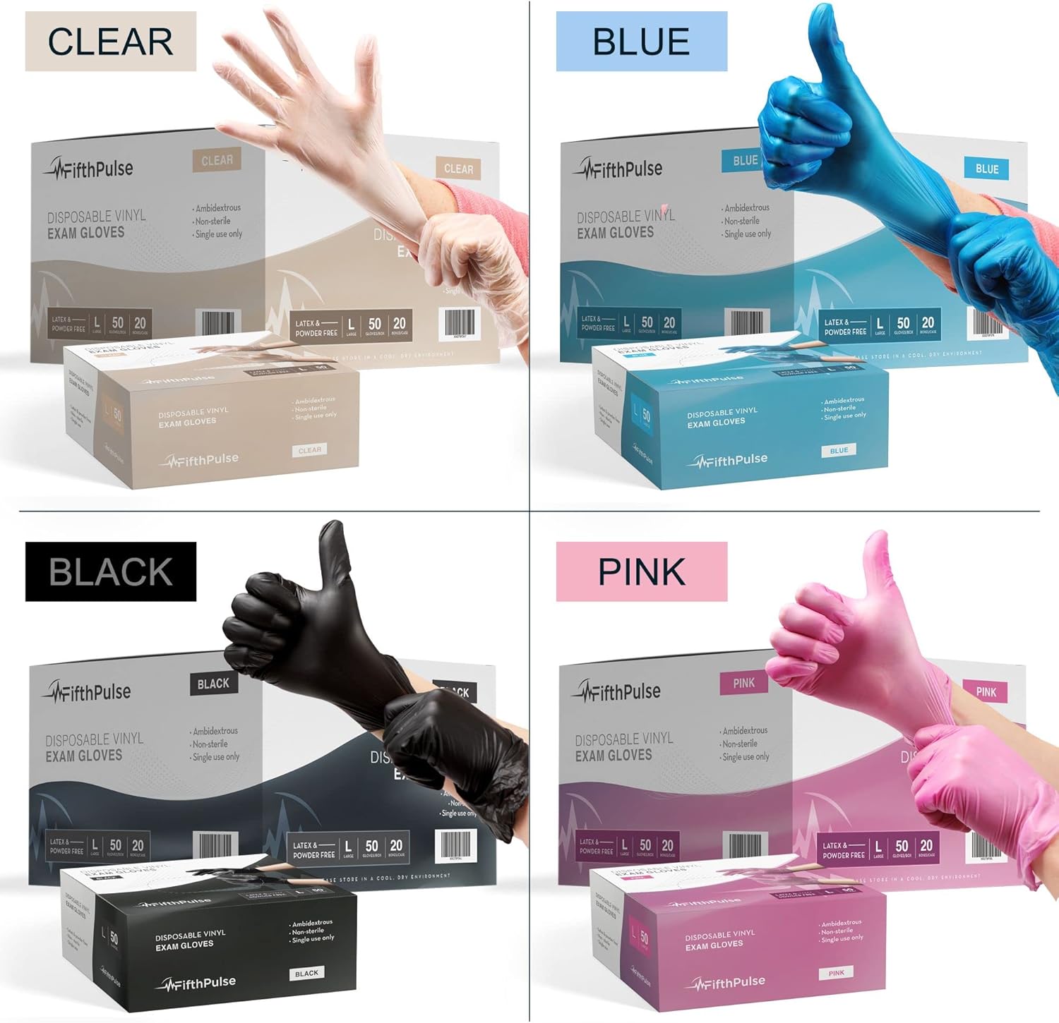 FifthPulse Pink Vinyl Gloves - Perfect for Medical Cooking or General Use