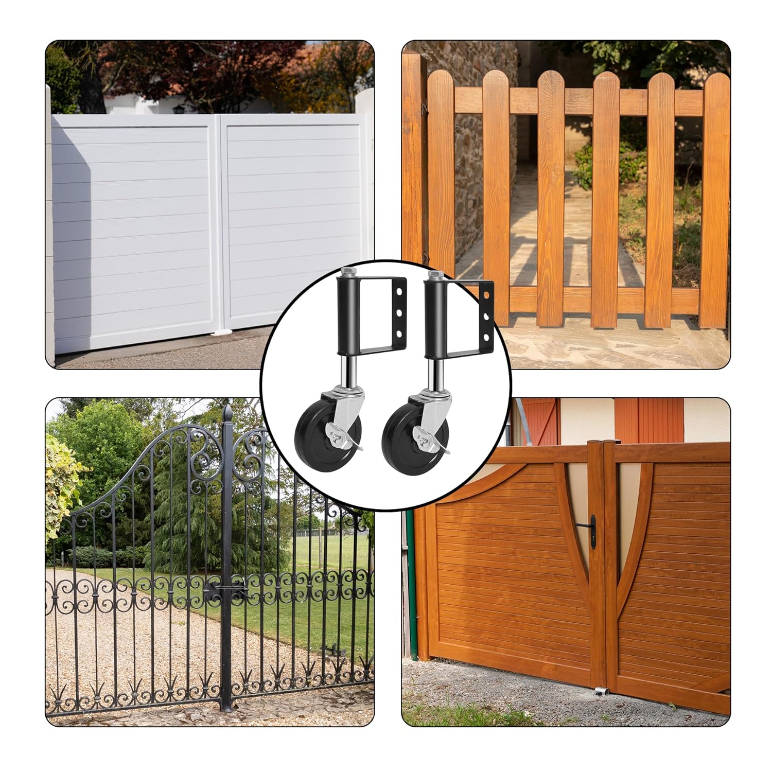 2 Pack Spring Loaded Adjustable Gate Wheel
