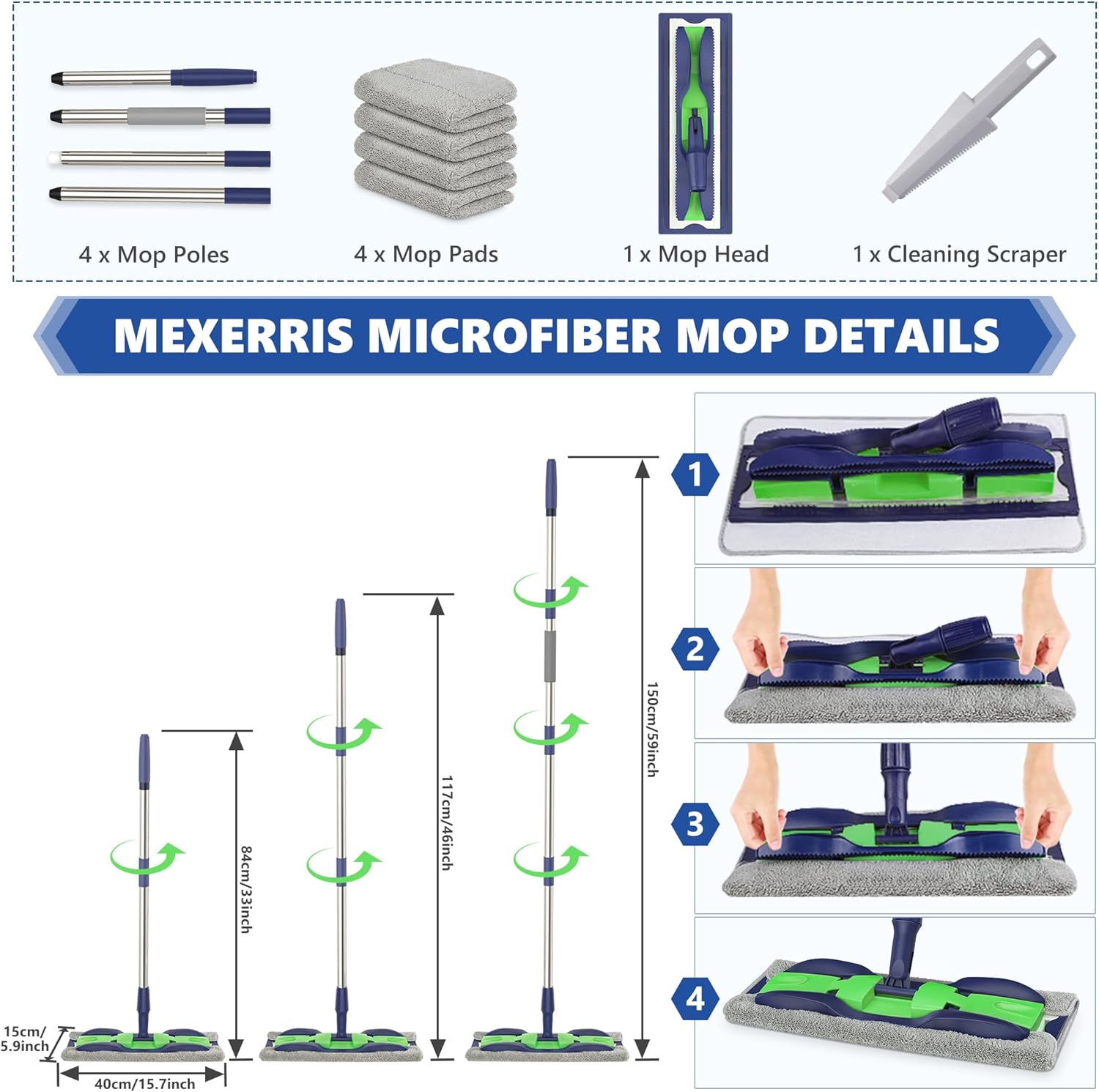 Durable Versatile Wood Floor Mop for Home Commercial Use