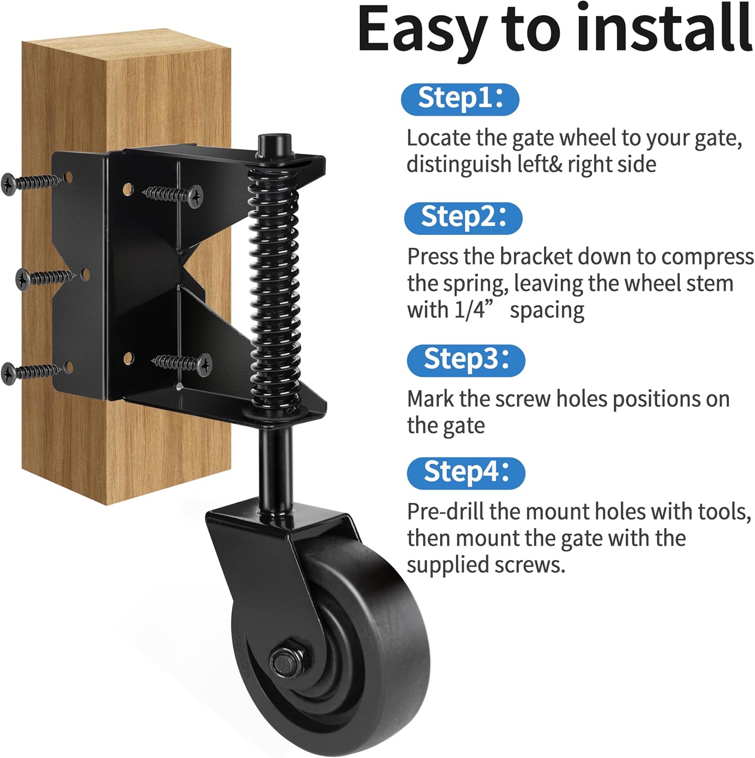 Spring-Loaded Gate Caster