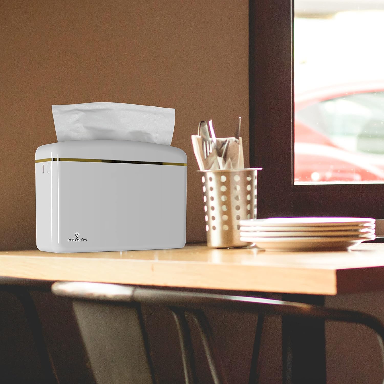 Oasis Creations Countertop Multifold Hand Paper Towel Dispenser