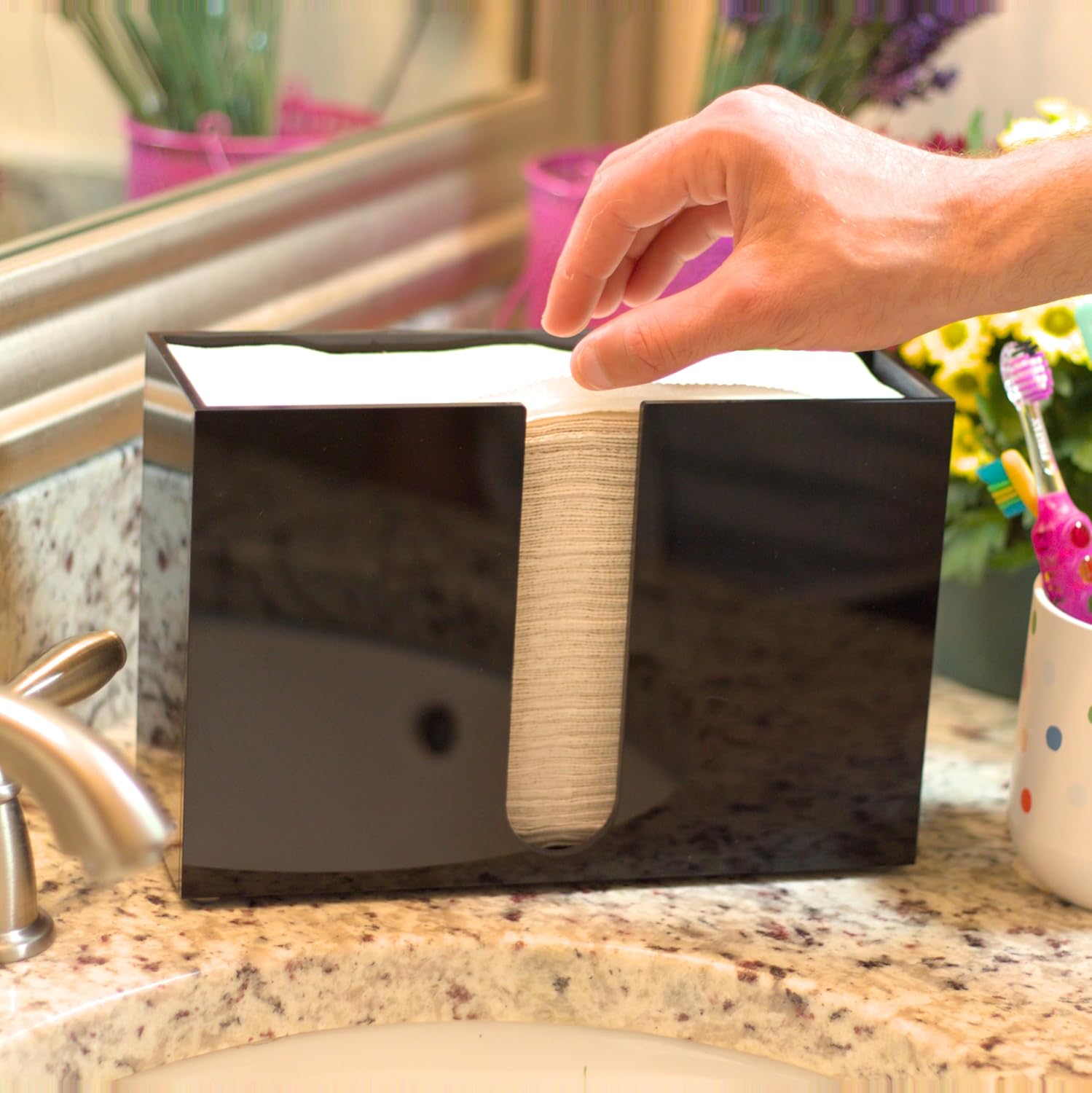 Doves On Clouds Multi-Fold Paper Towel Dispenser Black