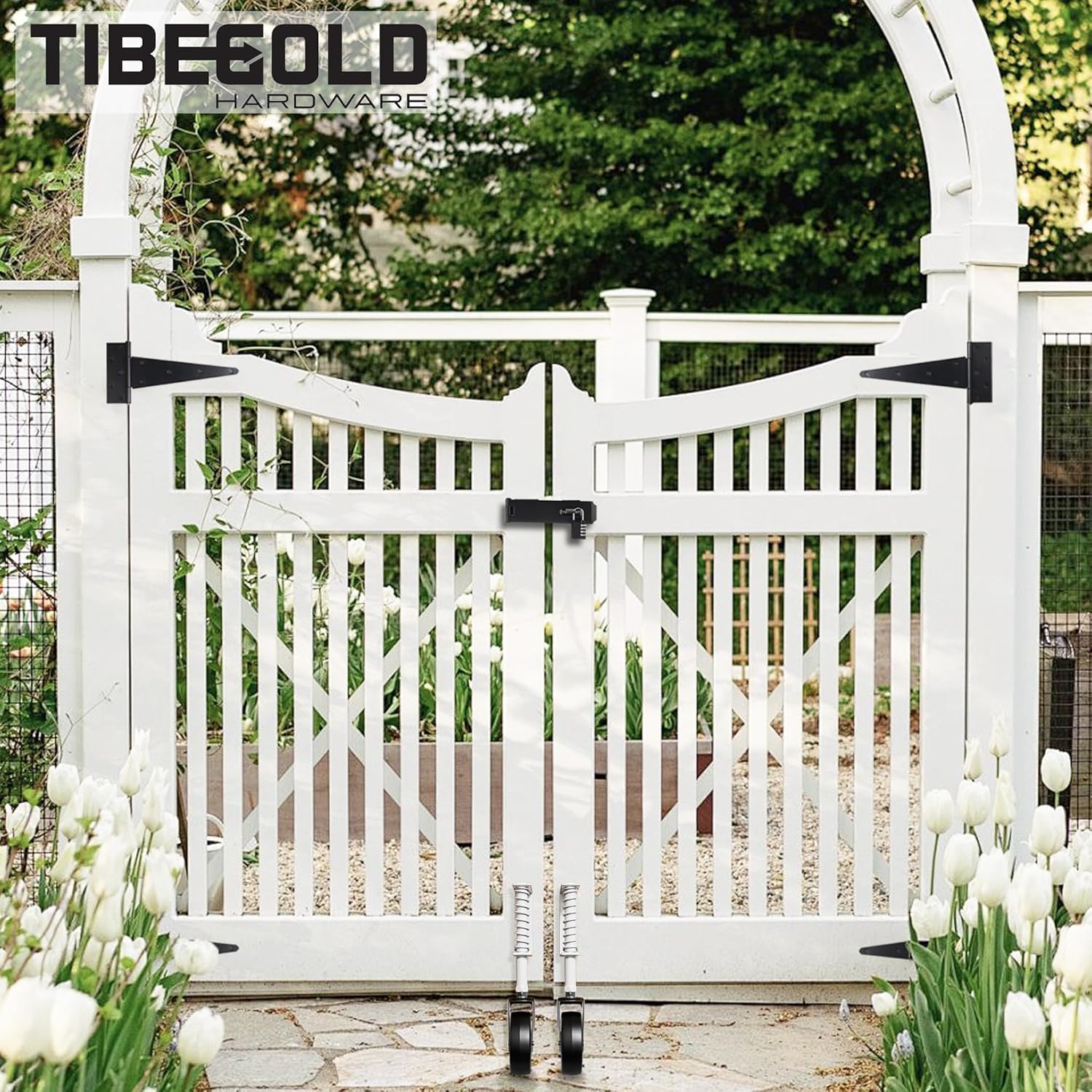 TIBEGOLD 4 Spring-Loaded Gate Caster