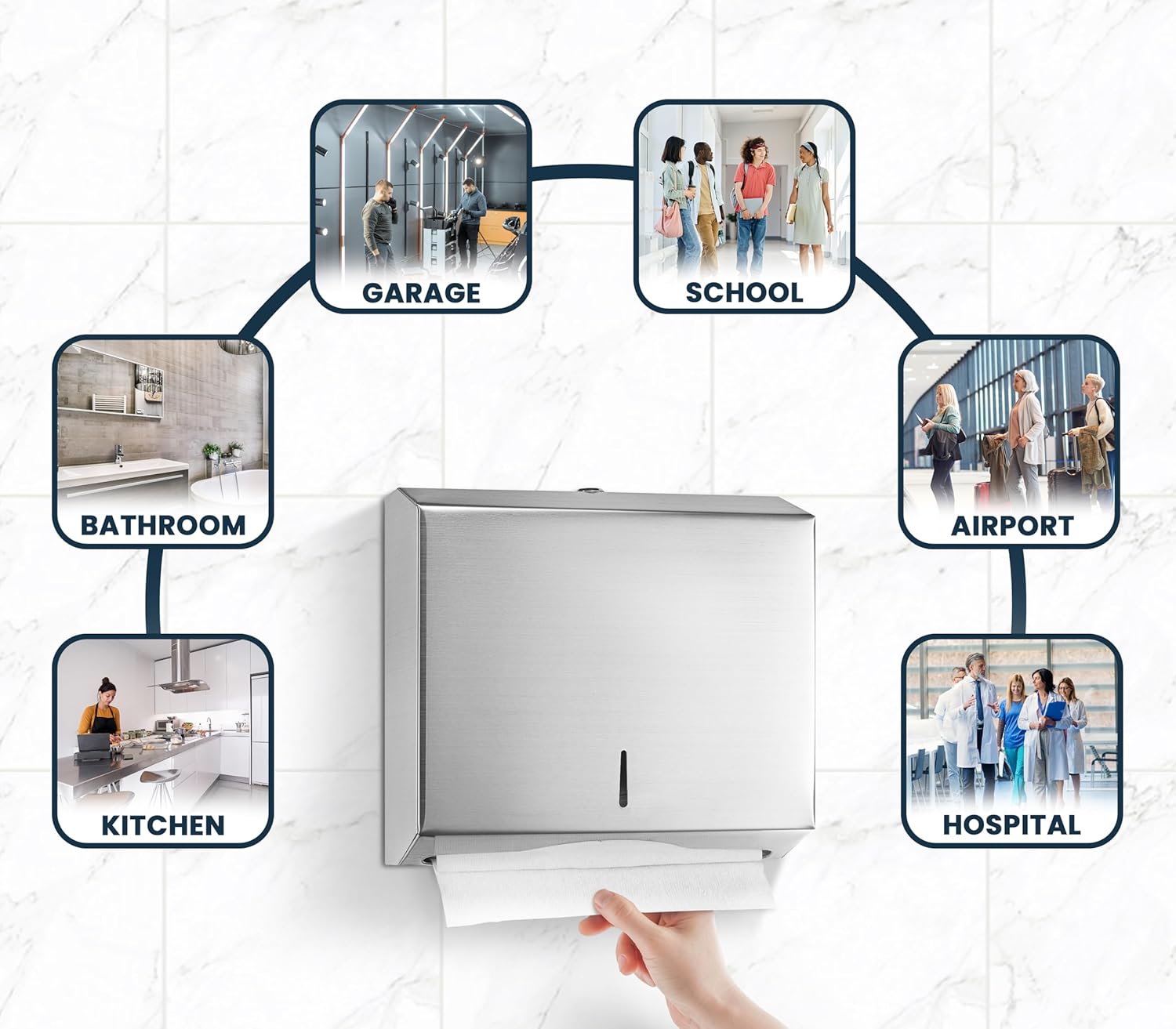 Premium Commercial Towel Dispenser - Stainless Steel Wall-Mounted