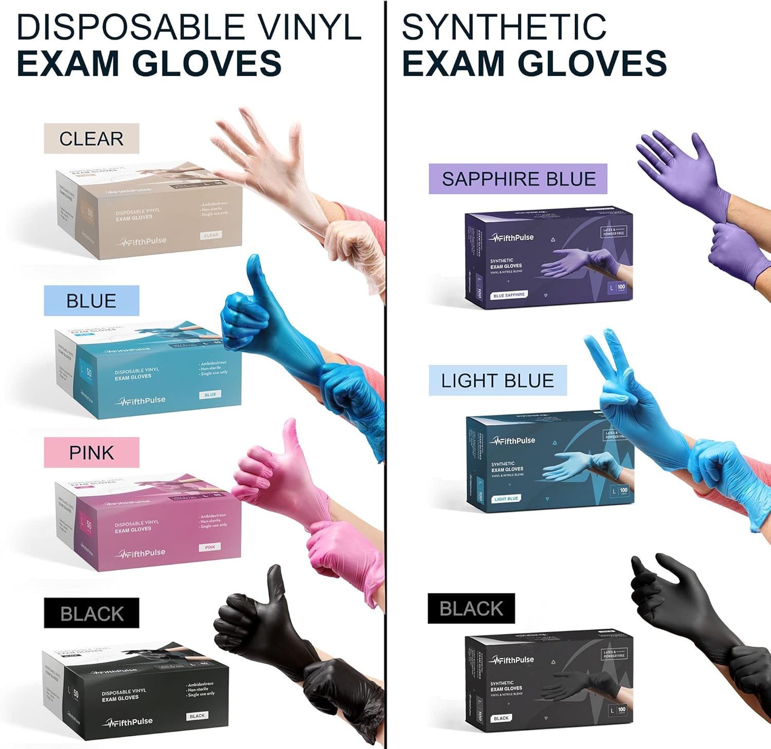 FifthPulse Pink Vinyl Gloves - Perfect for Medical Cooking or General Use