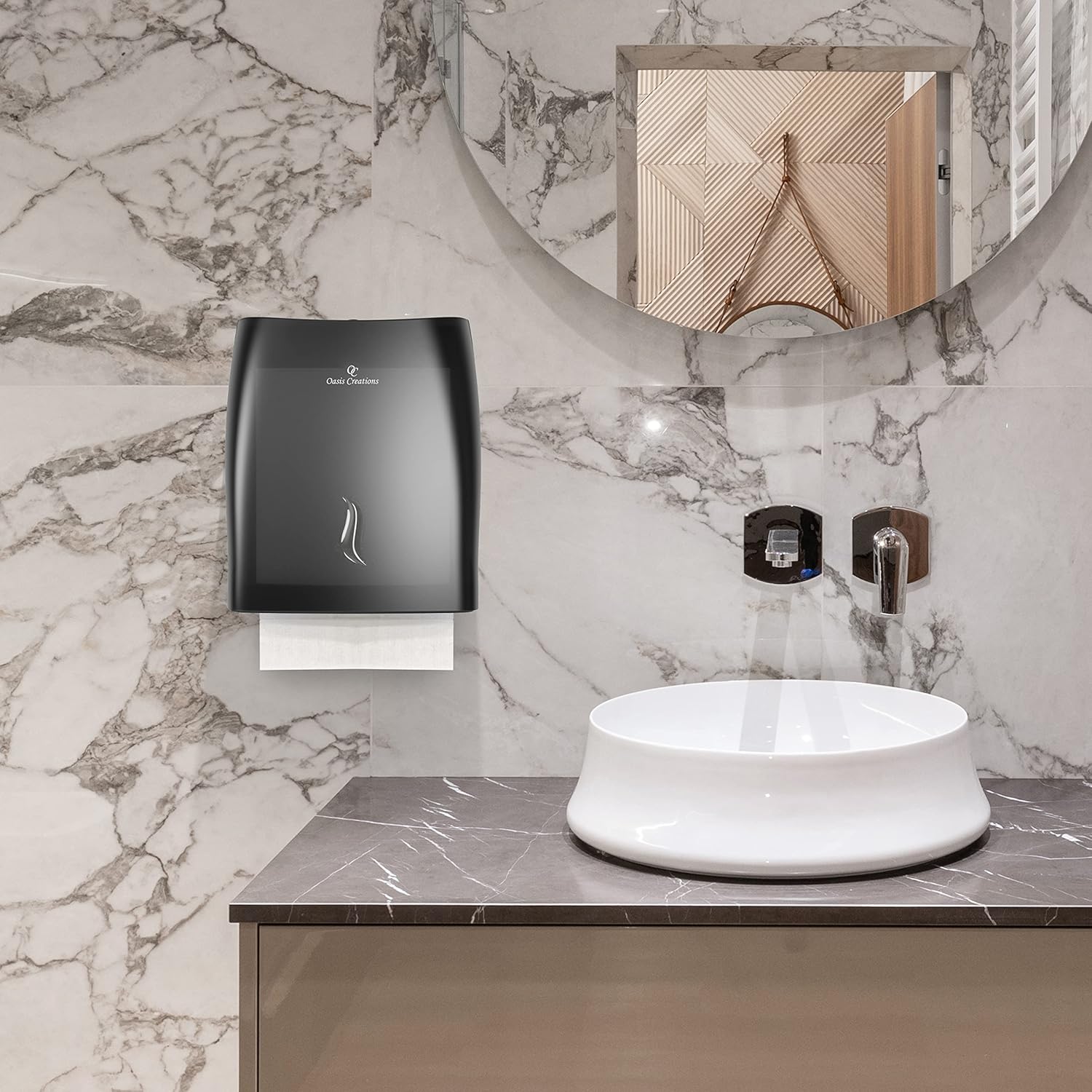 Oasis Touchless Dispenser - Black Smoke Wall-Mounted 500 Paper Towels