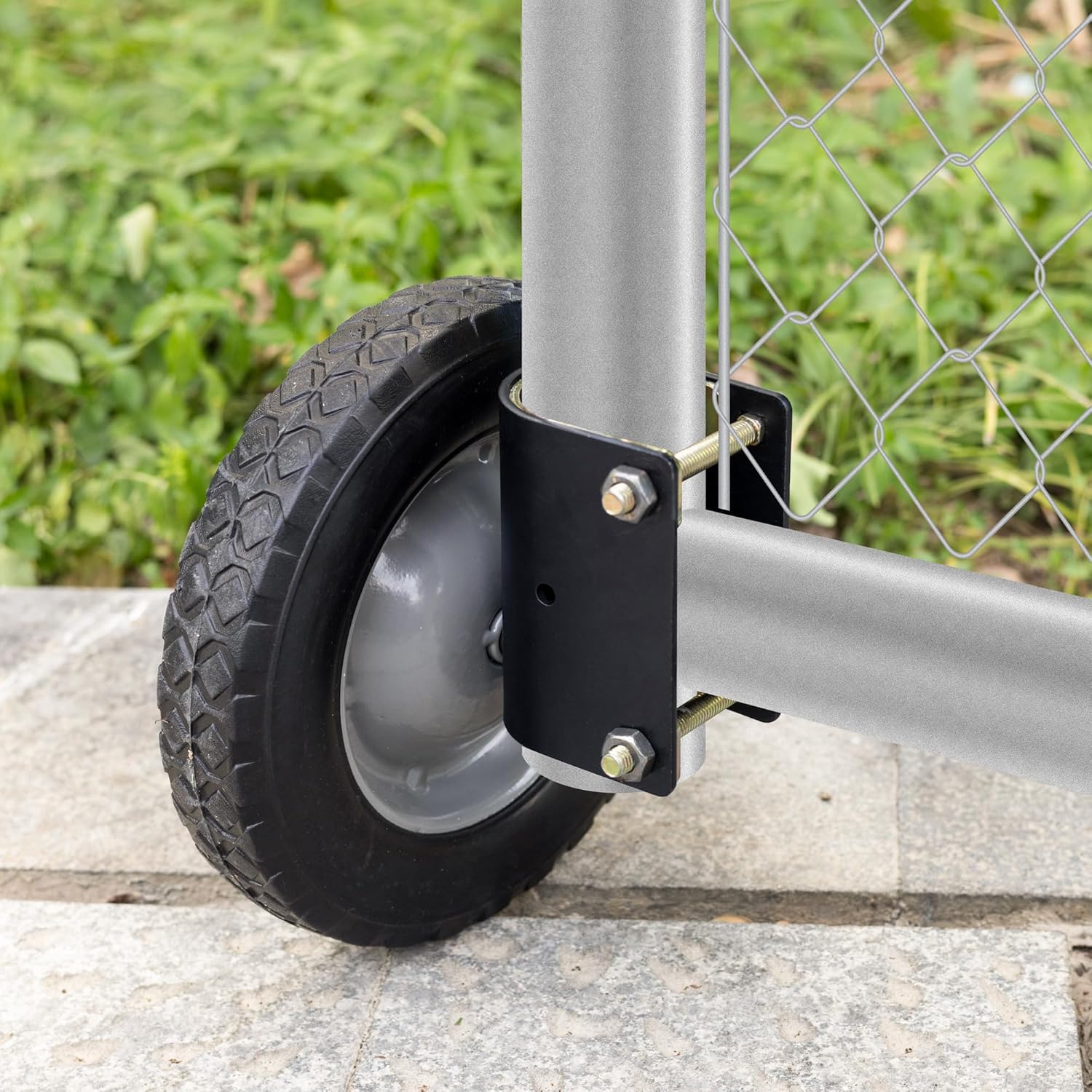 Heavy-Duty 8-Inch Plate Casters for Metal Tube Gates