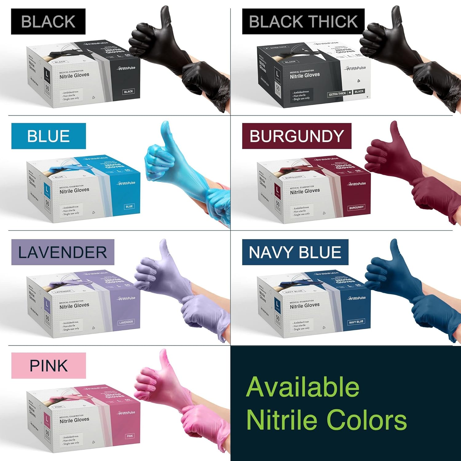 FifthPulse Disposable Nitrile Gloves