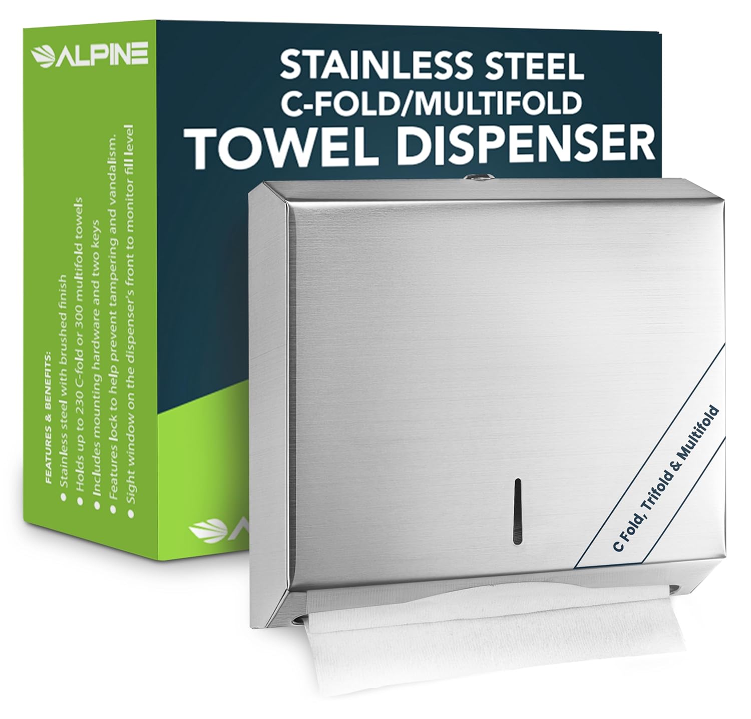 Premium Commercial Towel Dispenser - Stainless Steel Wall-Mounted
