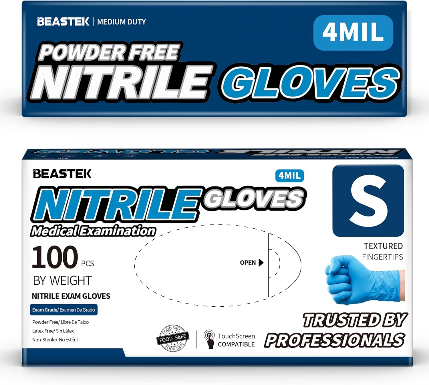 Proven Nitrile Exam Gloves Beastek Blue Nitrile Exam Gloves 40 Mil 100 Pcs