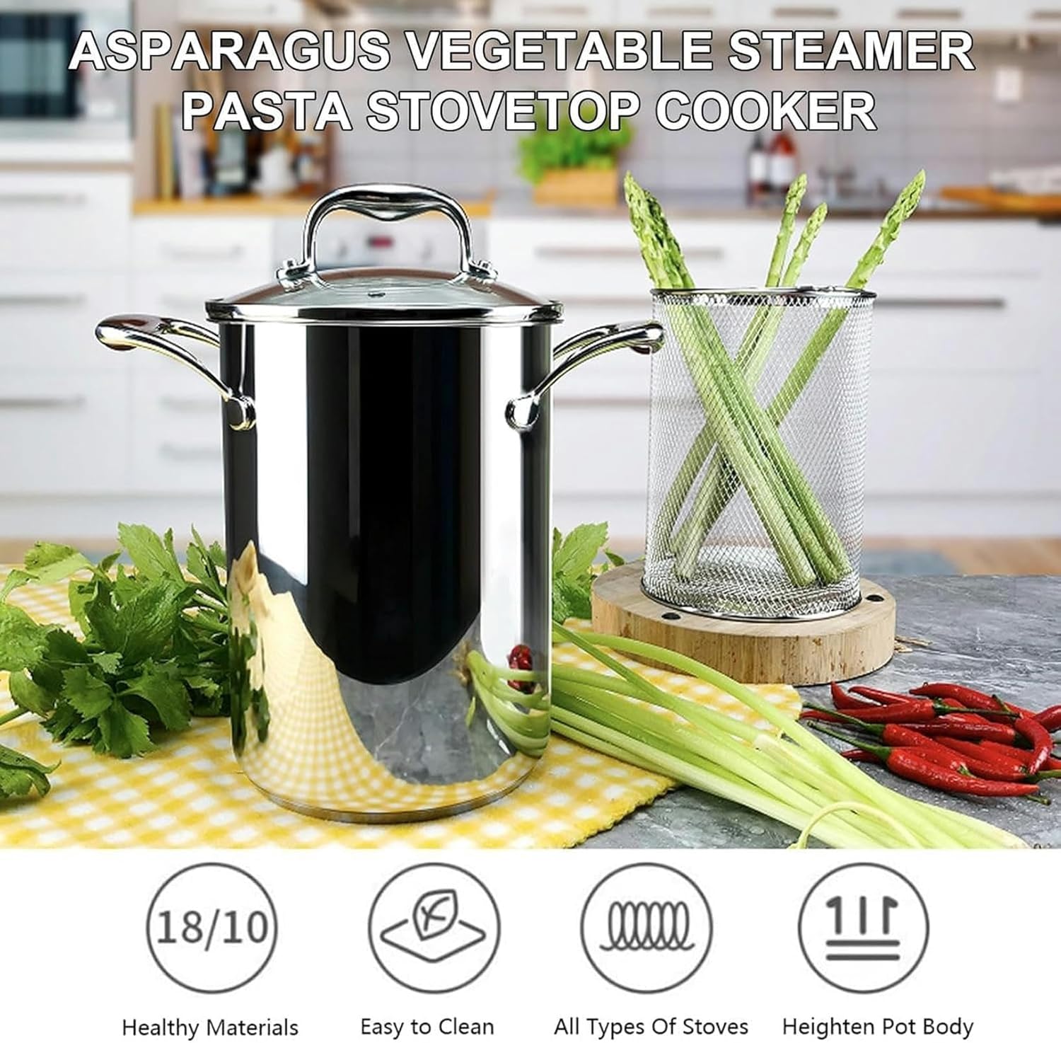 DAOUXIAOSP Stainless Steel Deep Fryer Pot with Basket for Home Cooking