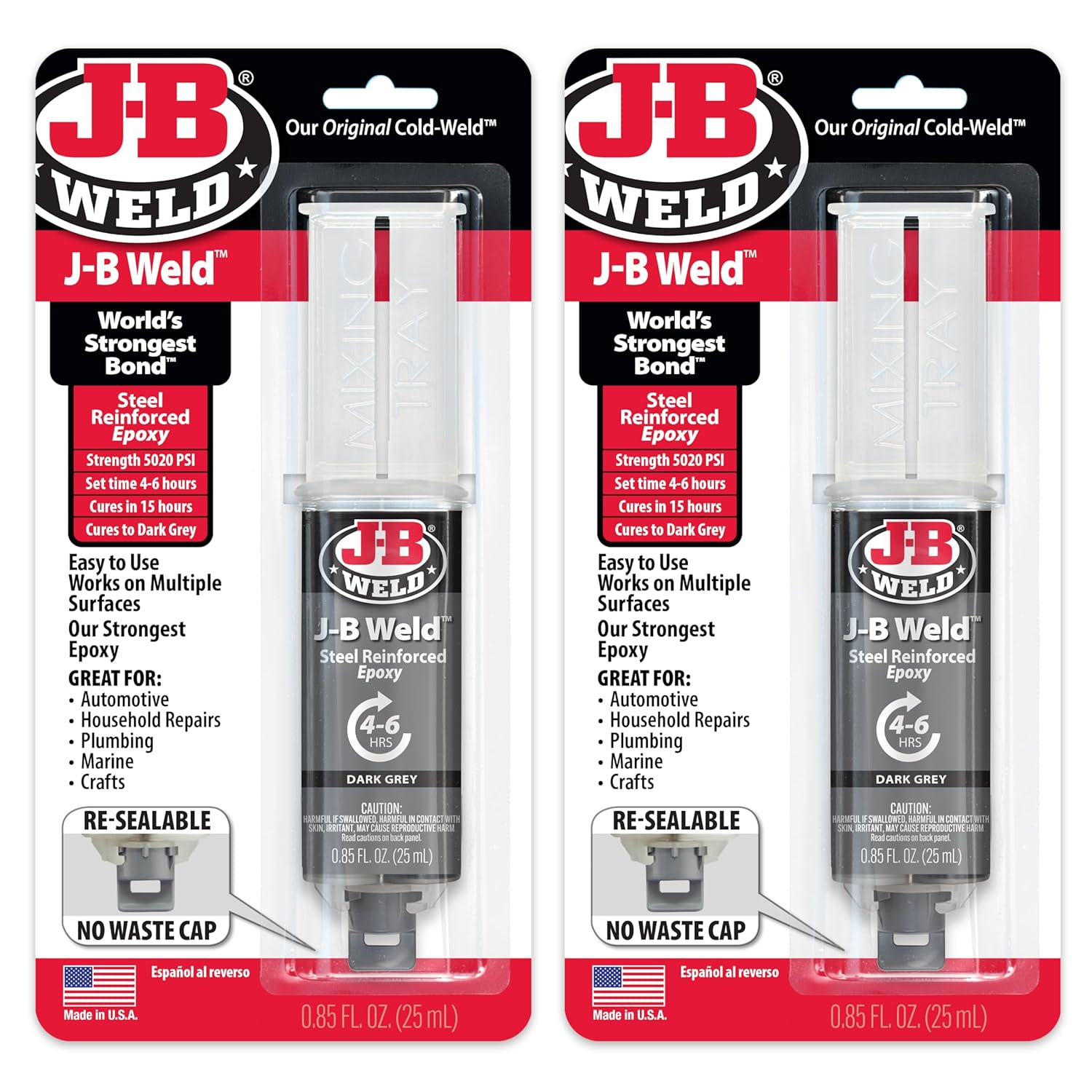 Secure Weld Epoxy Syringe 50165-2PK Dark Grey