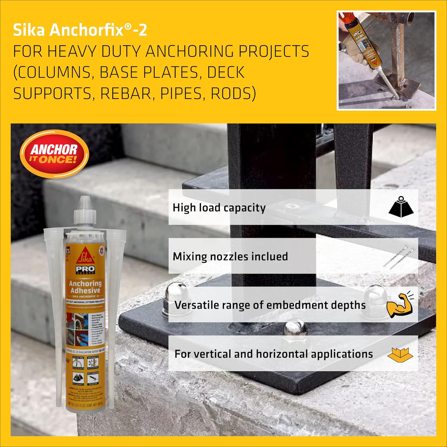 Sika AnchorFix-2 - Fast-Curing Concrete Anchoring Adhesive