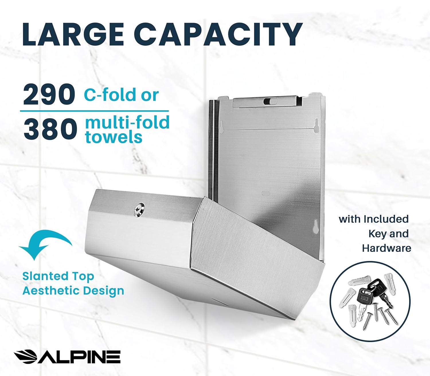 Premium Commercial Towel Dispenser - Stainless Steel Wall-Mounted