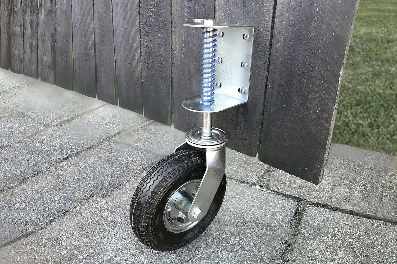 8-Inch Pneumatic Spring-Loaded Gate Caster 200-LB Load Capacity