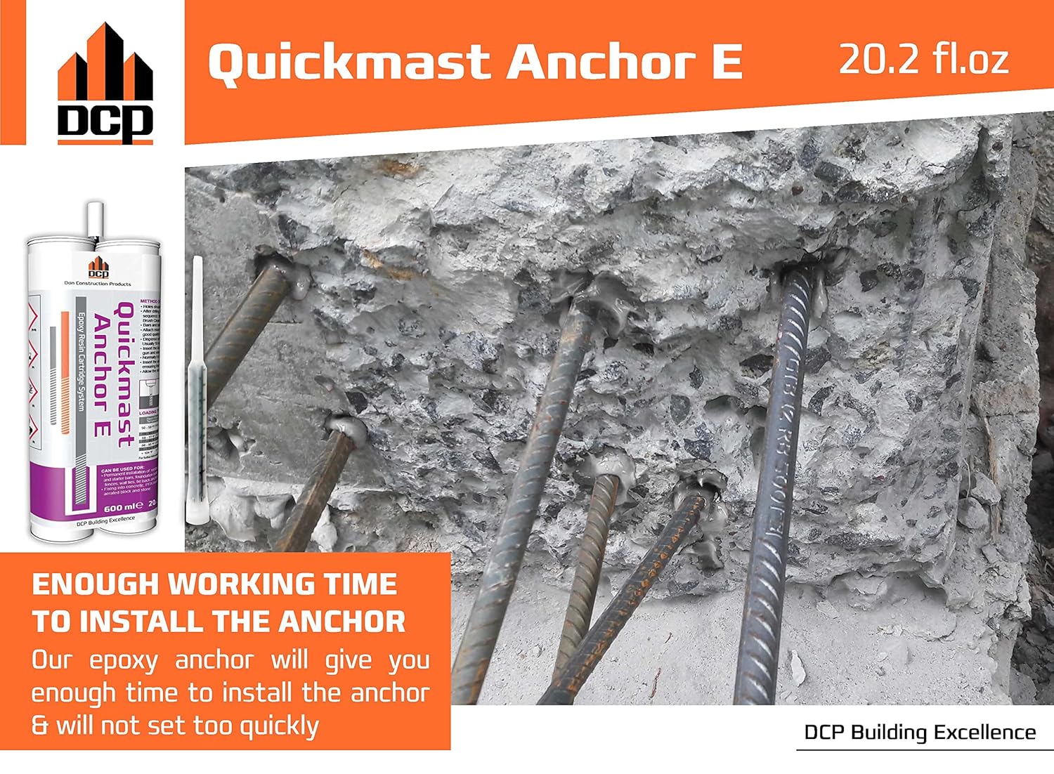 Quickmast Epoxy Concrete Anchor System 2-Pack for Rebar Threaded Rods