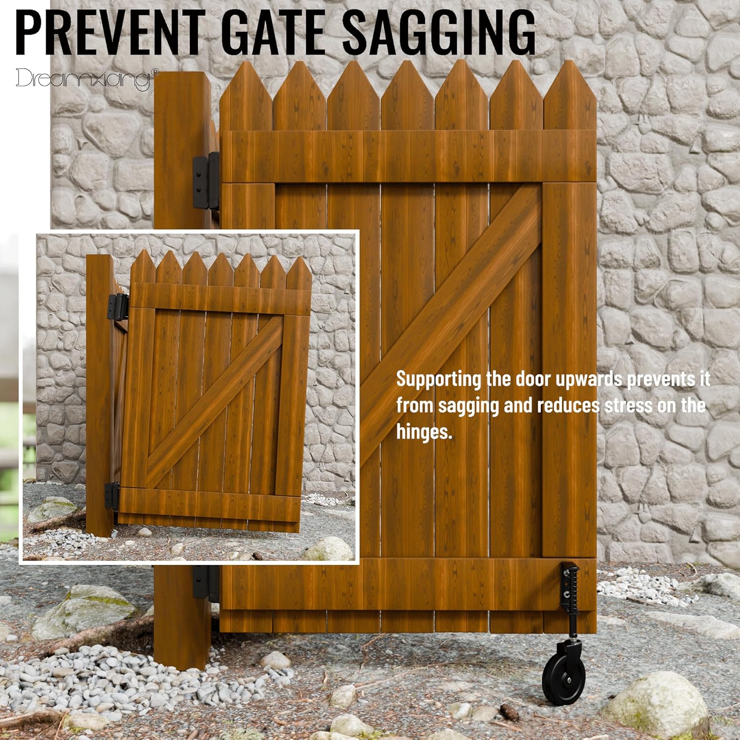 Durable 5 Spring Loaded Gate Caster Heavy Duty for Wooden Metal Fences