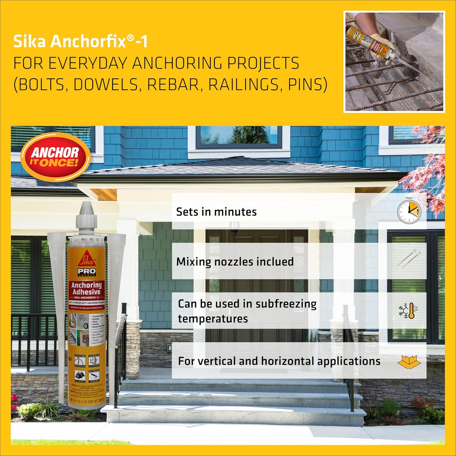 Sika AnchorFix 1 High-Performance Adhesive for UnCracked Concrete