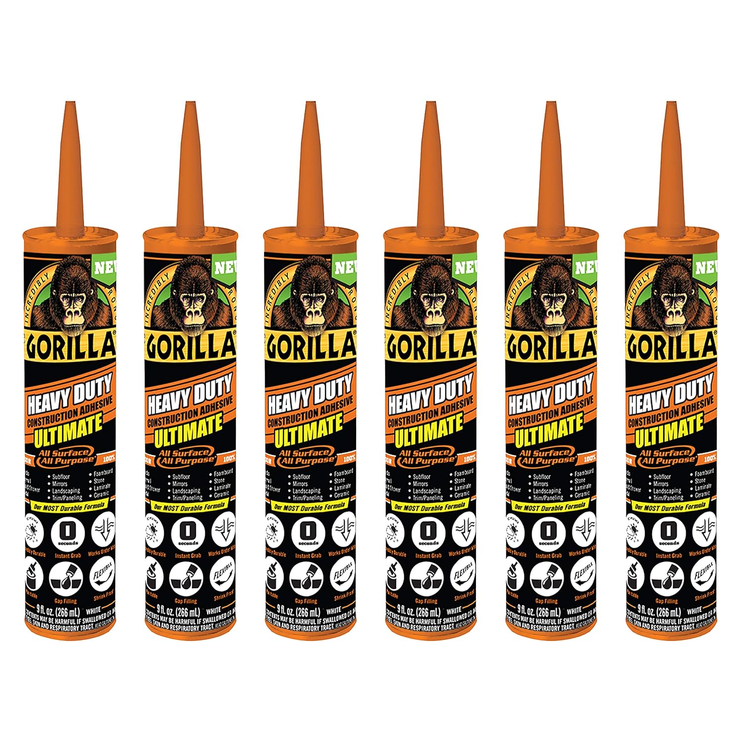 Gorilla Heavy Duty Adhesive 9oz Pack of 6